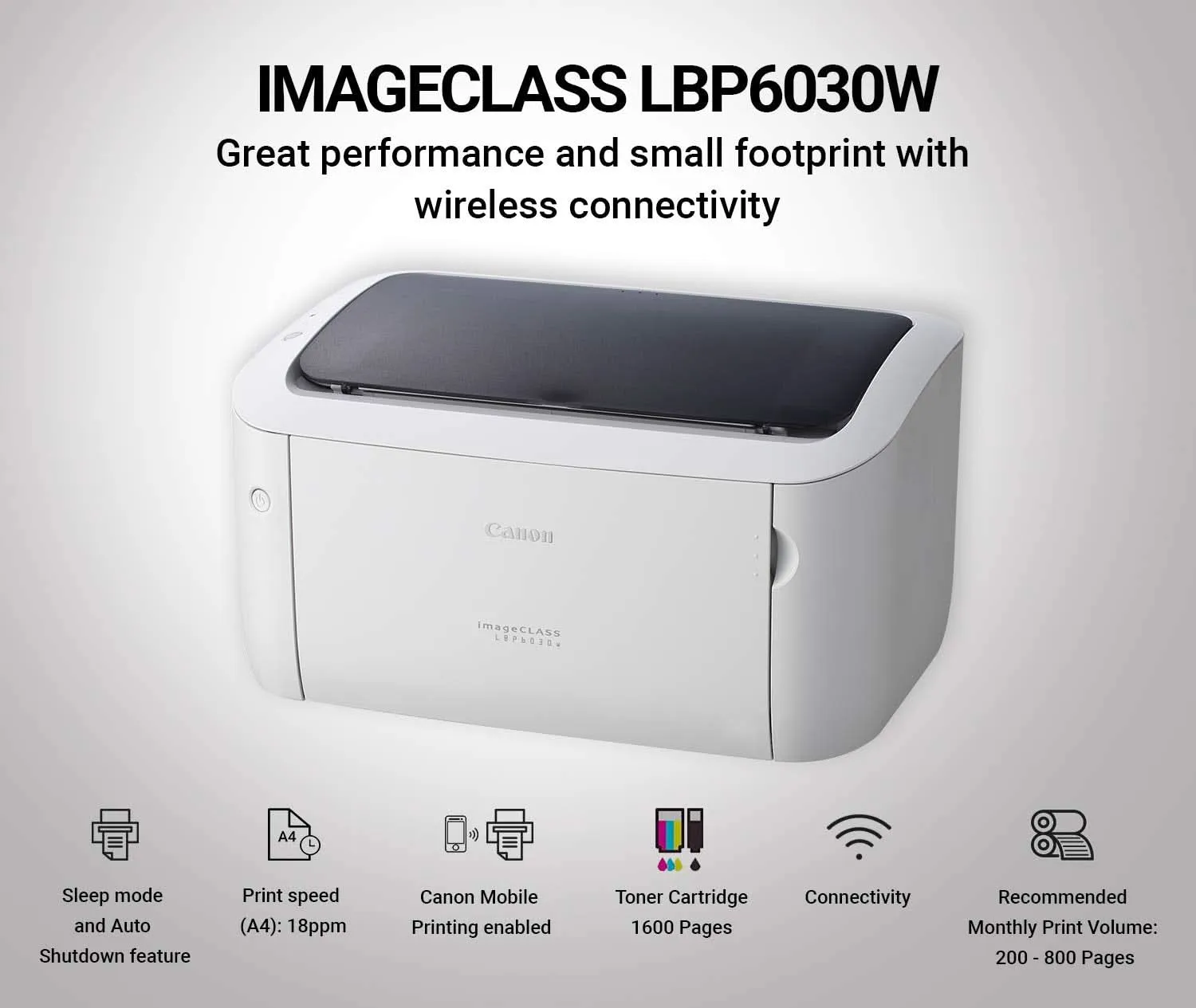 CANON IMAGE CLASS LBP6030B SINGLE-FUNCTION LASER MONOCHROME PRINTER WHITE