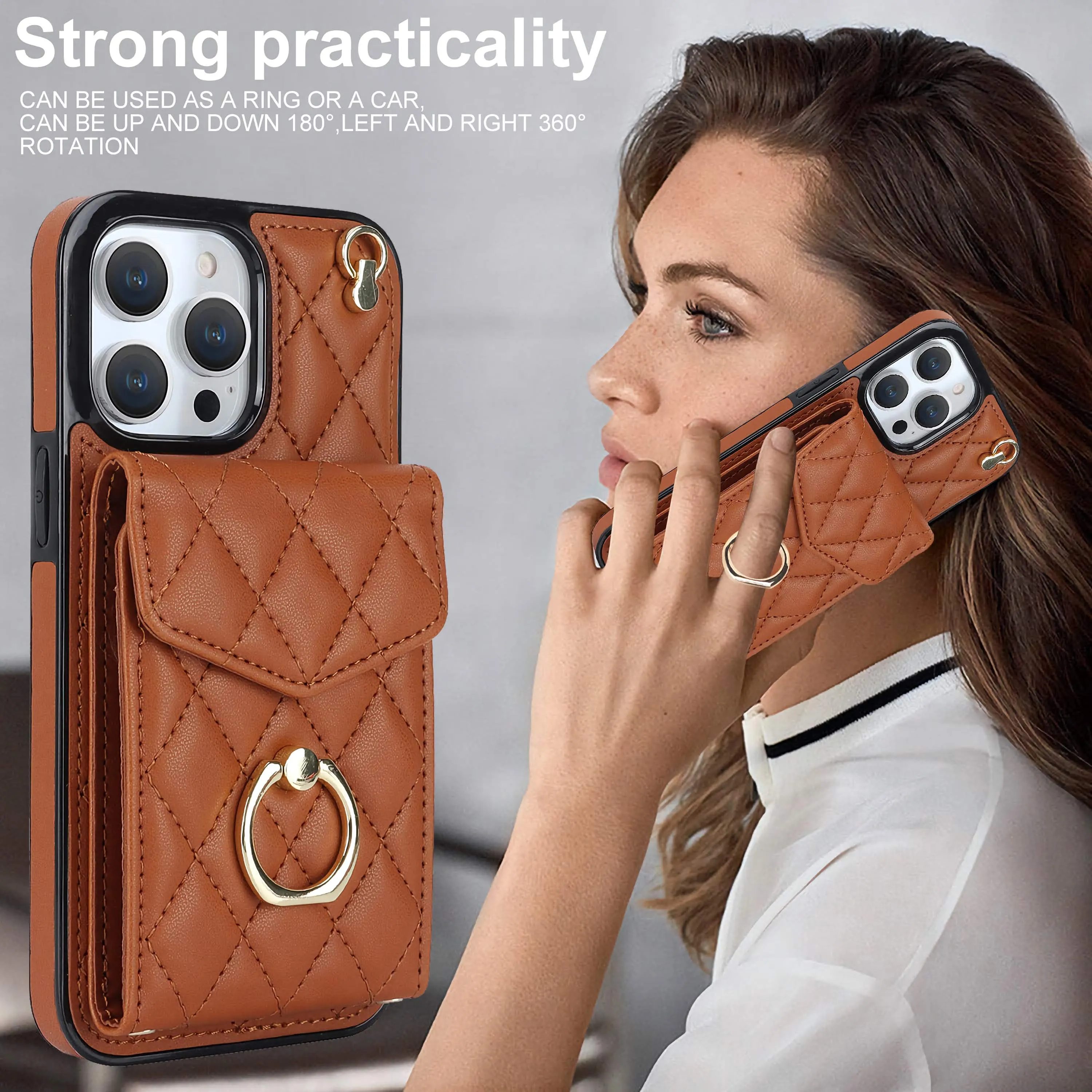 Card Phone Case Crossbody Organ Protective Leather Case