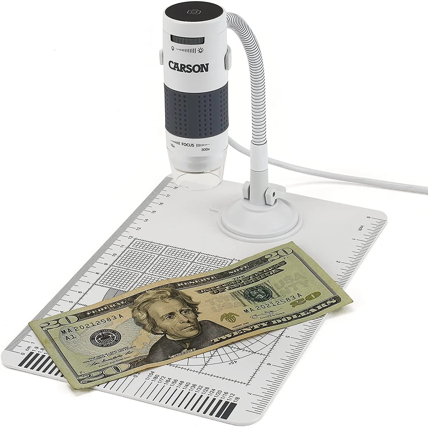 Carson LED Lighted USB Digital Zoom Computer Microscopes with Video and Image Capture Available in Many Magnifications and Flexible Neck with Base Stand Zorb, Eflex and Zpix300 (MM-500 MM-840 MM-940)