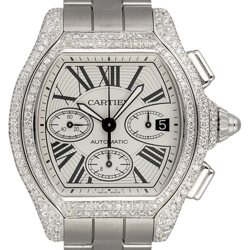 Cartier Roadster Chronograph XL Custom Diamond Set W62019X6