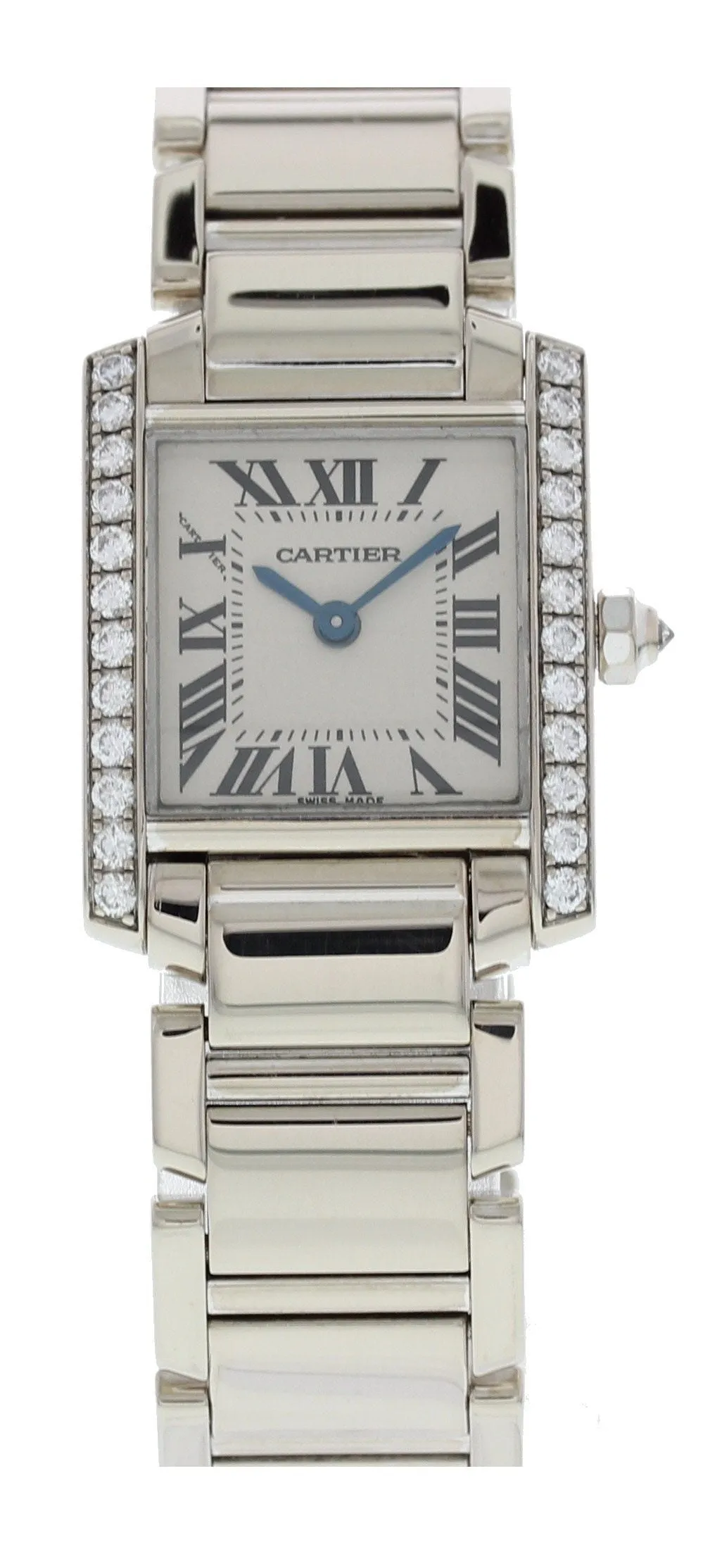 Cartier Tank Francaise 2403 18k White Gold & Diamonds