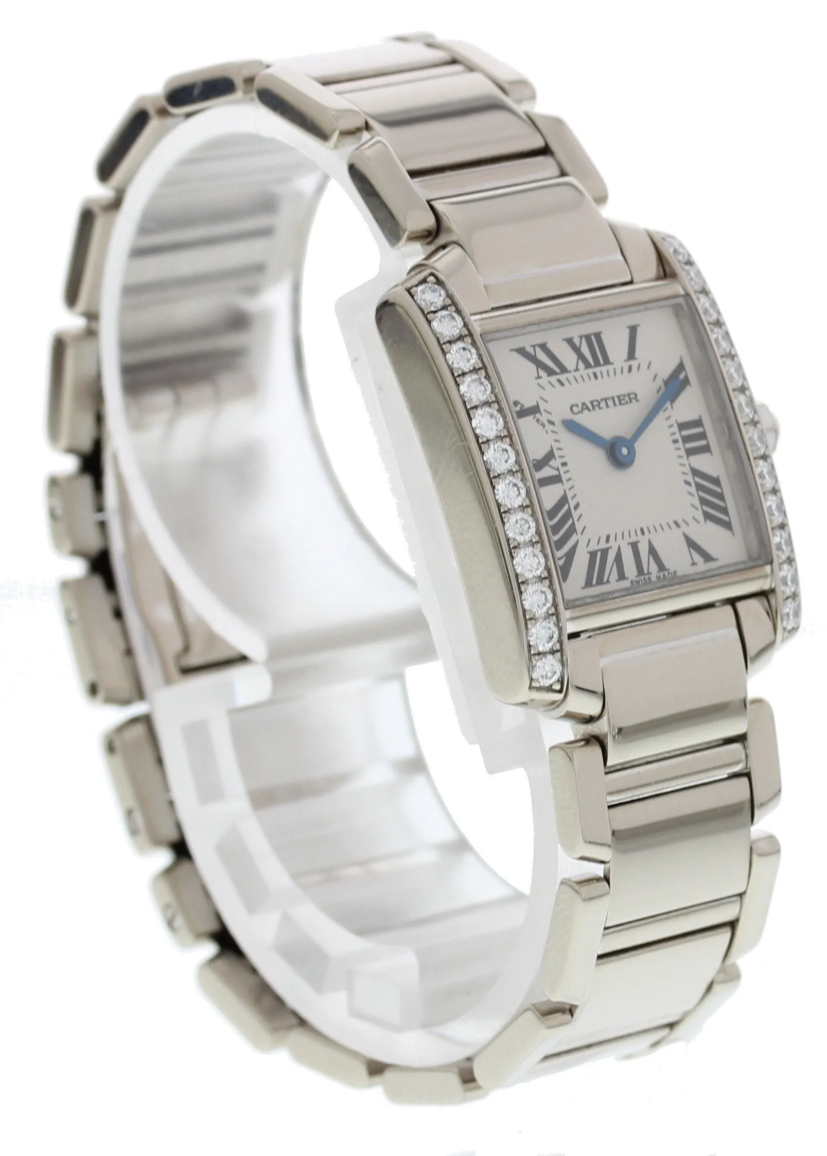 Cartier Tank Francaise 2403 18k White Gold & Diamonds