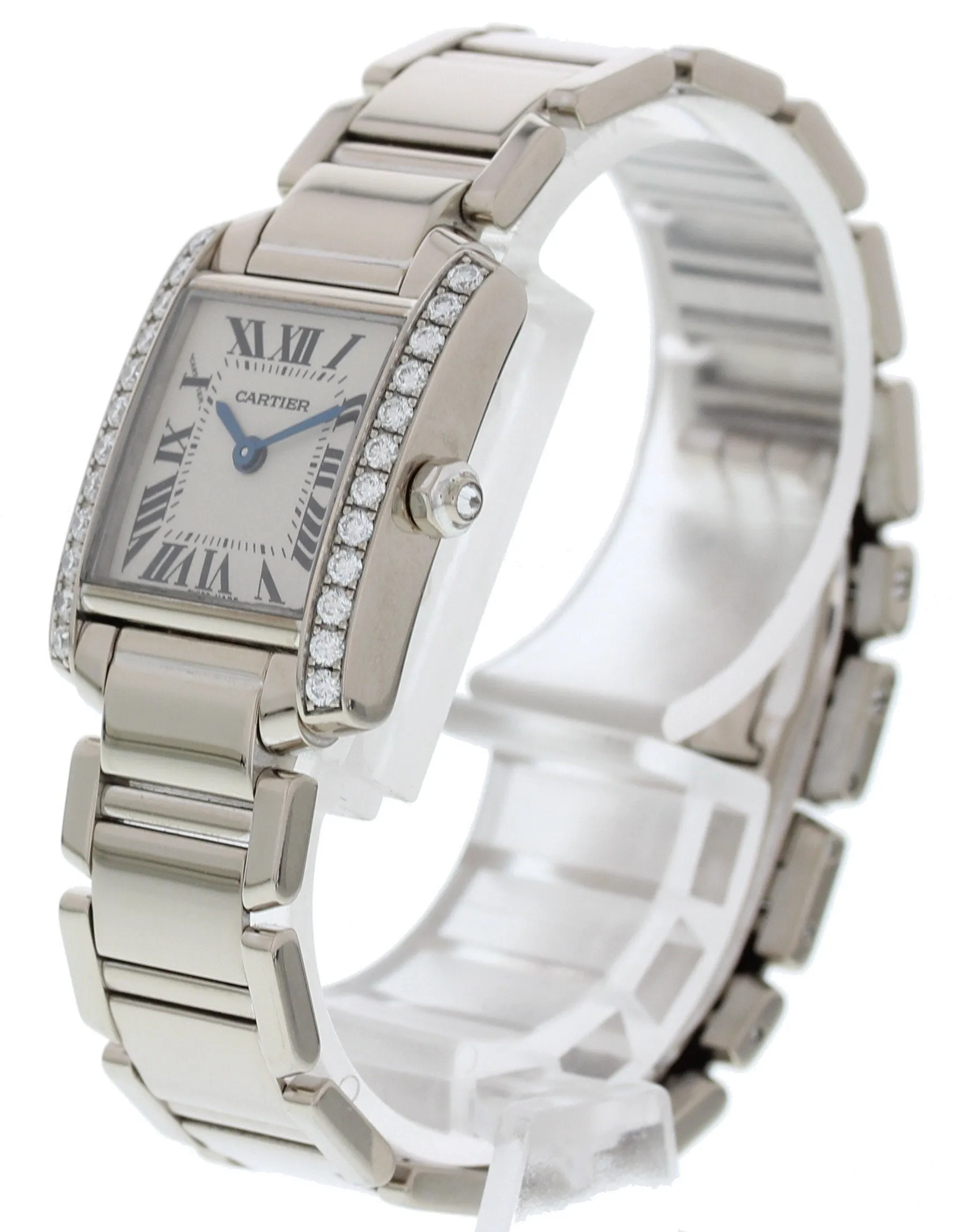 Cartier Tank Francaise 2403 18k White Gold & Diamonds