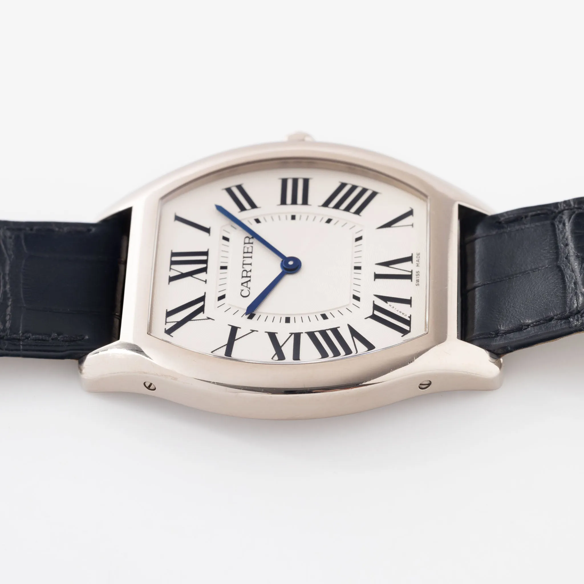 Cartier Tortue Grand in 18k White Gold "Guilloché" Dial Ref. 3798