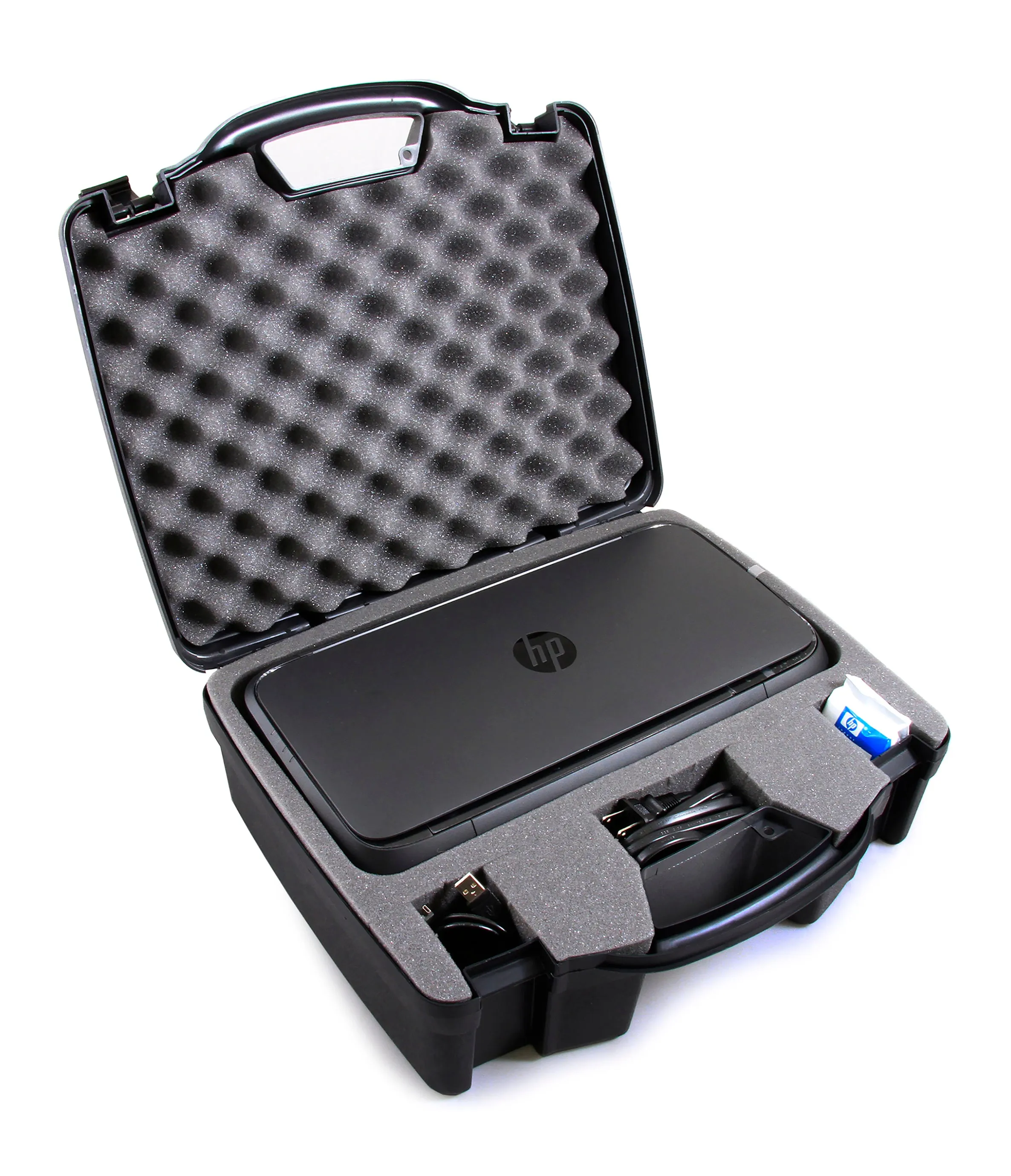 CASEMATIX Portable Printer Carry Case Compatible with HP Officejet 250 Wireless Mobile Printer, Ink Cartridges and Power Cable