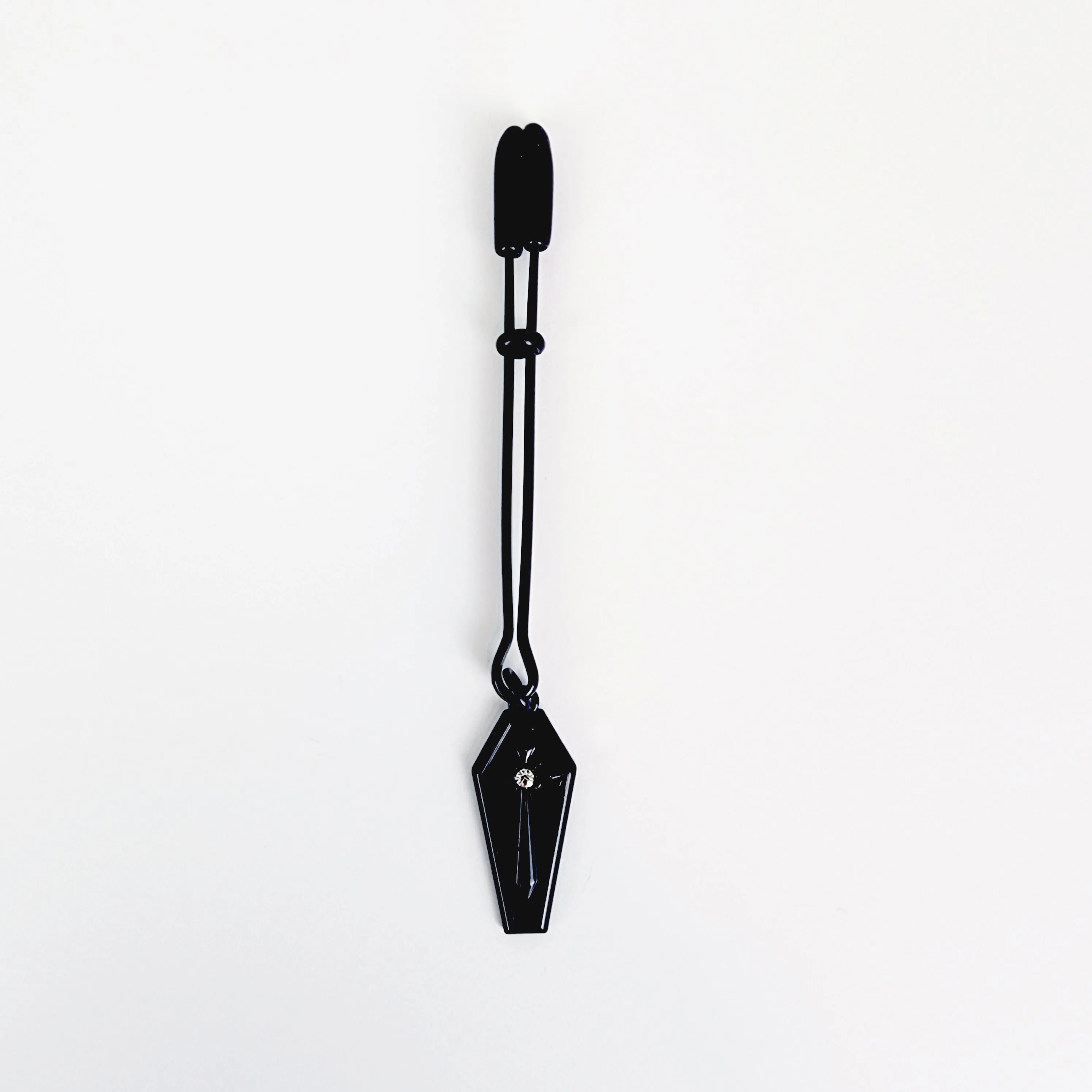 Clit Clamp with Coffin Pendant. Gothic Black Tweezer Clitoral Clamp. Adult Toy for Women