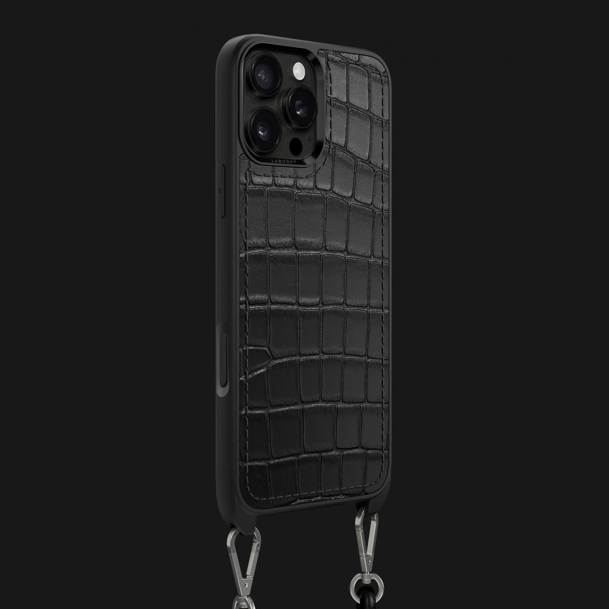 Crossbody Sport Case Edition Black For iPhone 16 Pro Max In Alligator