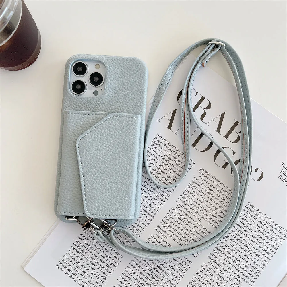 Crossbody Wallet Leather Phone Case With Card Holder For iPhone