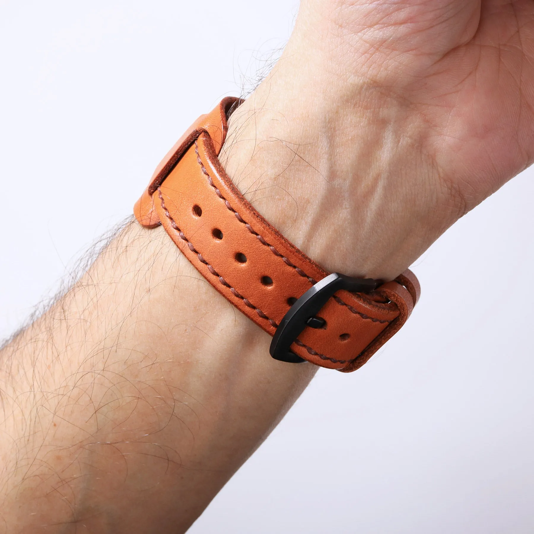 Custom Made Apple Watch Bund Strap - Cognac