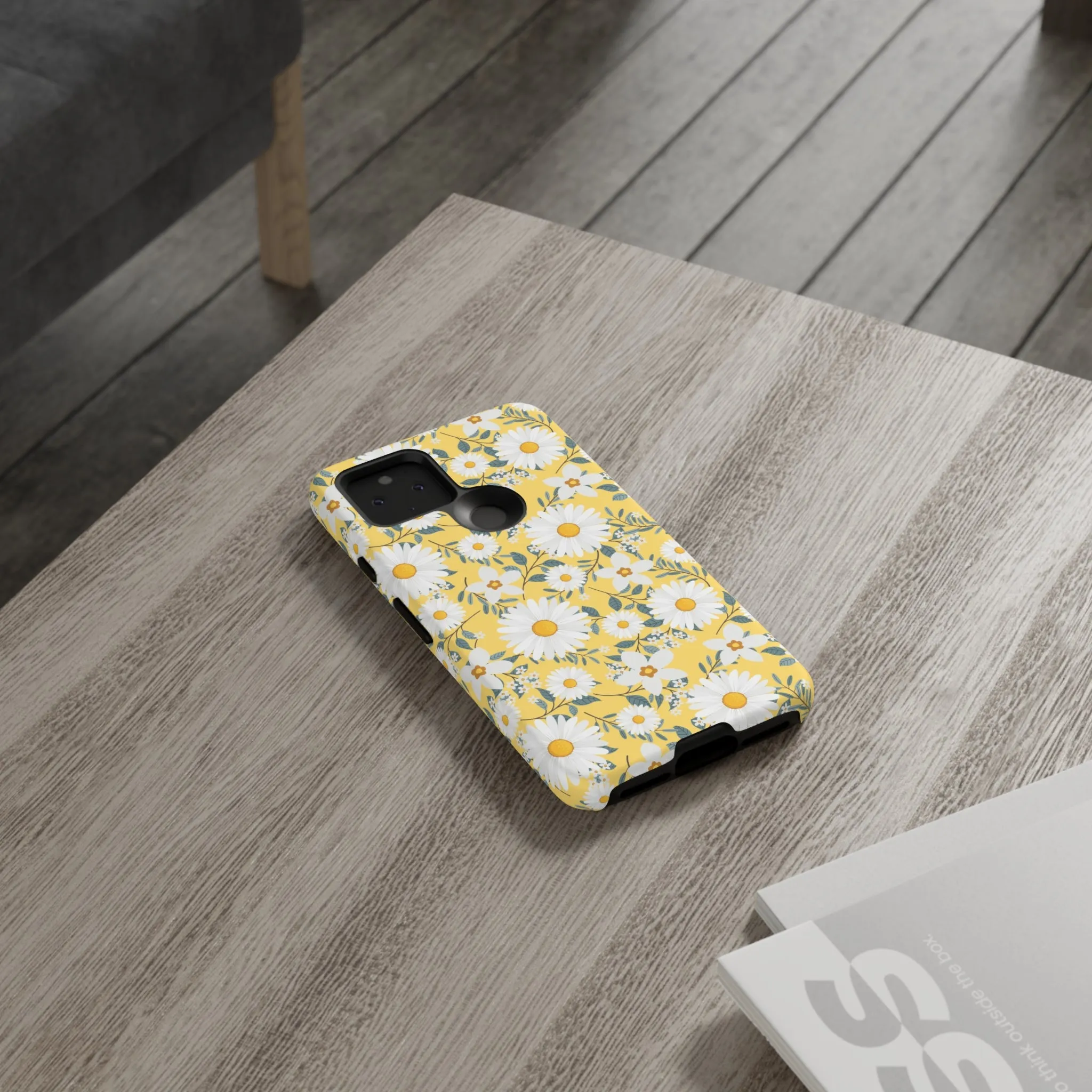 Daisy Iphone 14 13 12 Pro Case, Yellow Flowers Floral Cute Aesthetic Tough Cases 11 8 Plus X XR XS Max Pixel Galaxy S23 s22 Phone