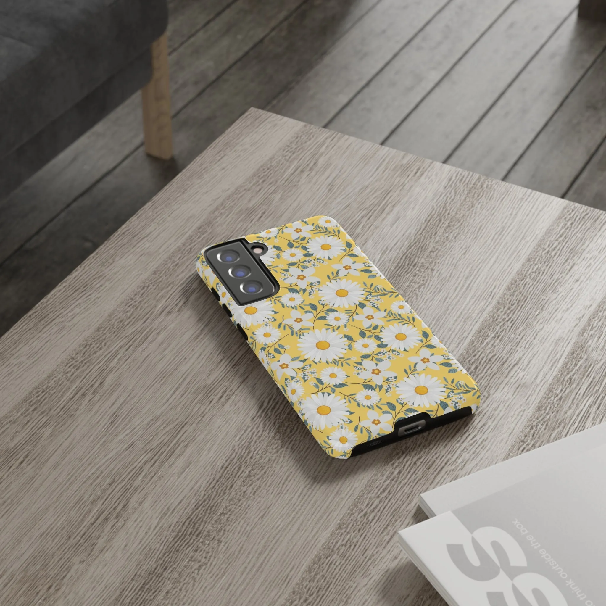 Daisy Iphone 14 13 12 Pro Case, Yellow Flowers Floral Cute Aesthetic Tough Cases 11 8 Plus X XR XS Max Pixel Galaxy S23 s22 Phone