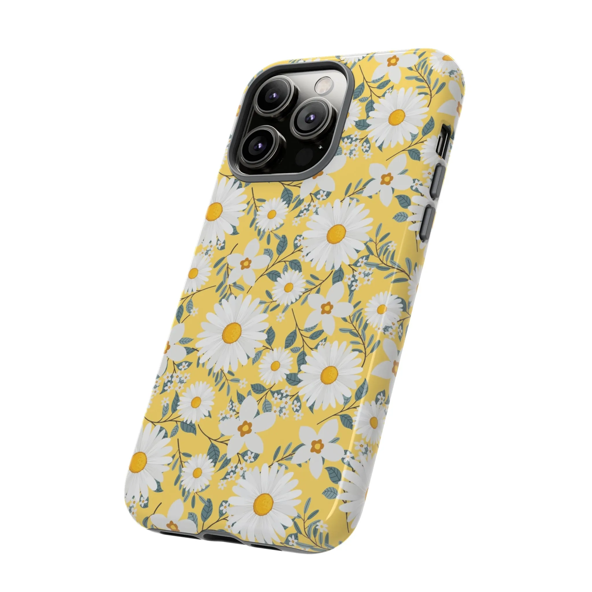 Daisy Iphone 14 13 12 Pro Case, Yellow Flowers Floral Cute Aesthetic Tough Cases 11 8 Plus X XR XS Max Pixel Galaxy S23 s22 Phone