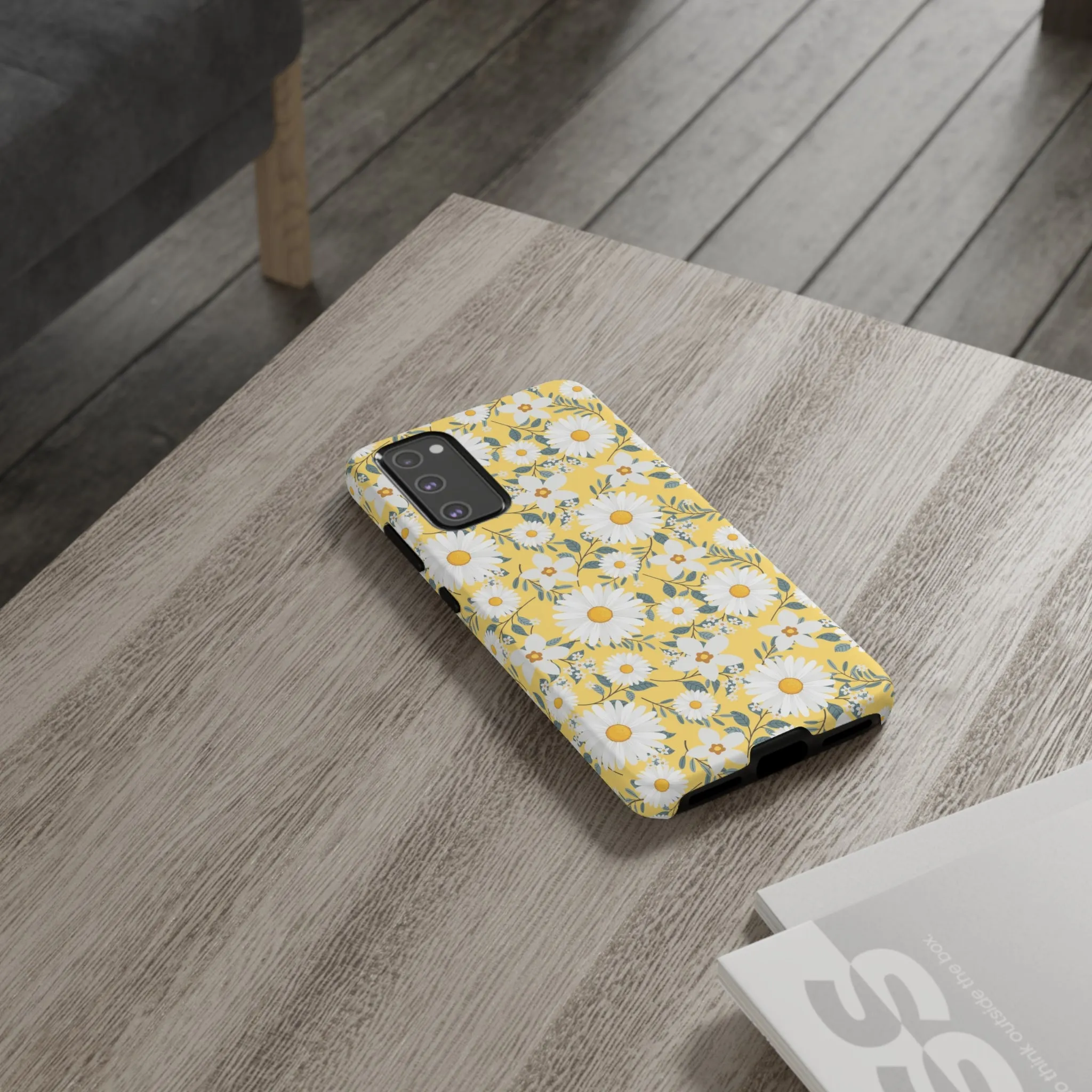 Daisy Iphone 14 13 12 Pro Case, Yellow Flowers Floral Cute Aesthetic Tough Cases 11 8 Plus X XR XS Max Pixel Galaxy S23 s22 Phone