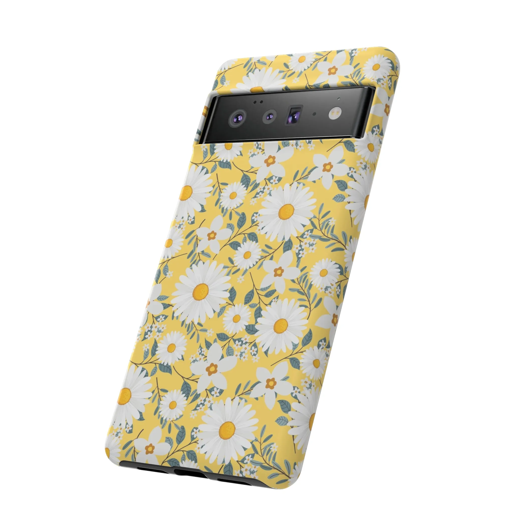 Daisy Iphone 14 13 12 Pro Case, Yellow Flowers Floral Cute Aesthetic Tough Cases 11 8 Plus X XR XS Max Pixel Galaxy S23 s22 Phone