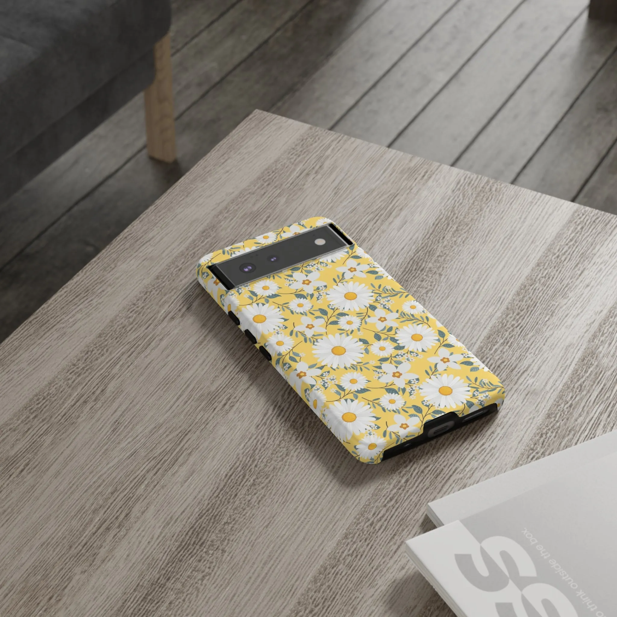 Daisy Iphone 14 13 12 Pro Case, Yellow Flowers Floral Cute Aesthetic Tough Cases 11 8 Plus X XR XS Max Pixel Galaxy S23 s22 Phone