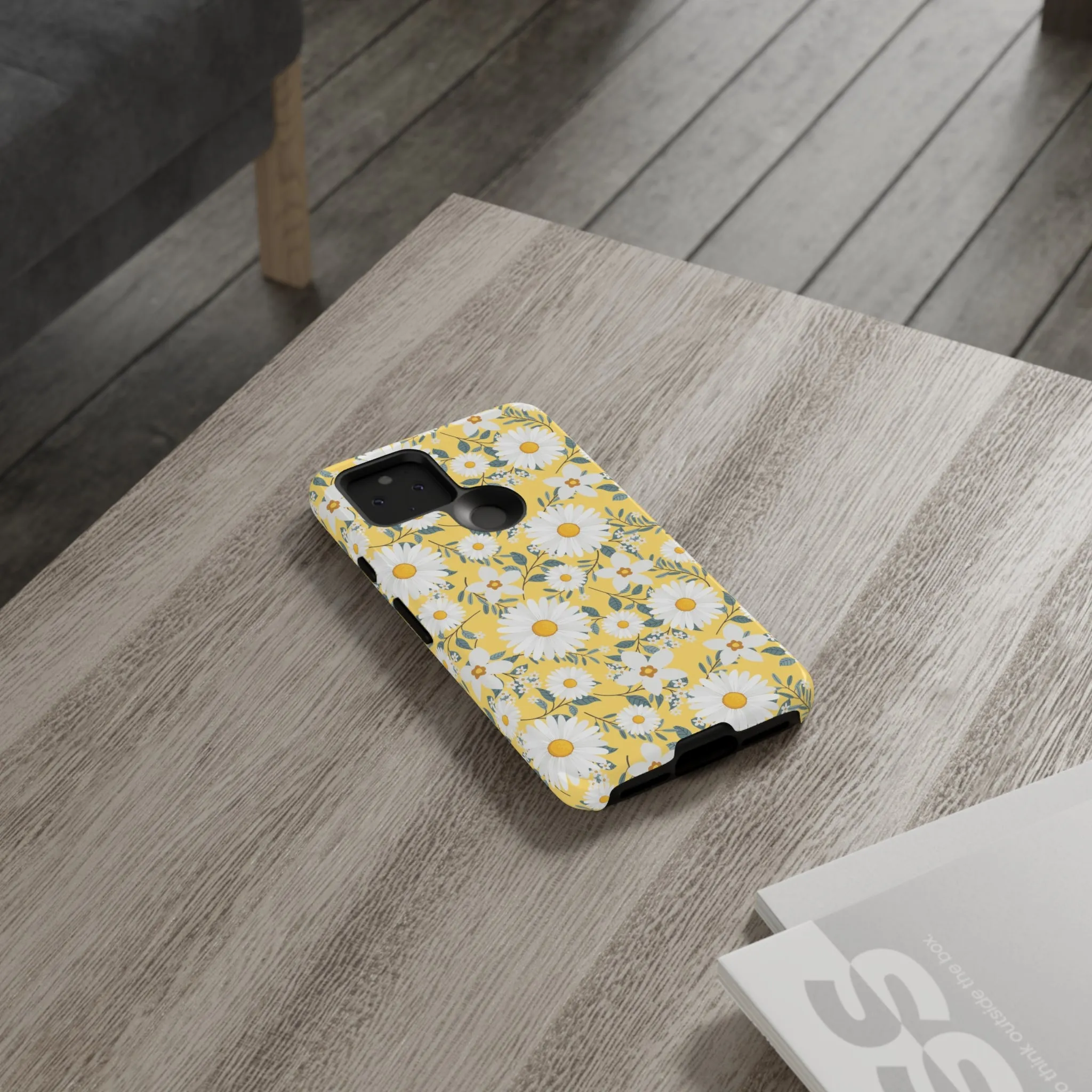 Daisy Iphone 14 13 12 Pro Case, Yellow Flowers Floral Cute Aesthetic Tough Cases 11 8 Plus X XR XS Max Pixel Galaxy S23 s22 Phone