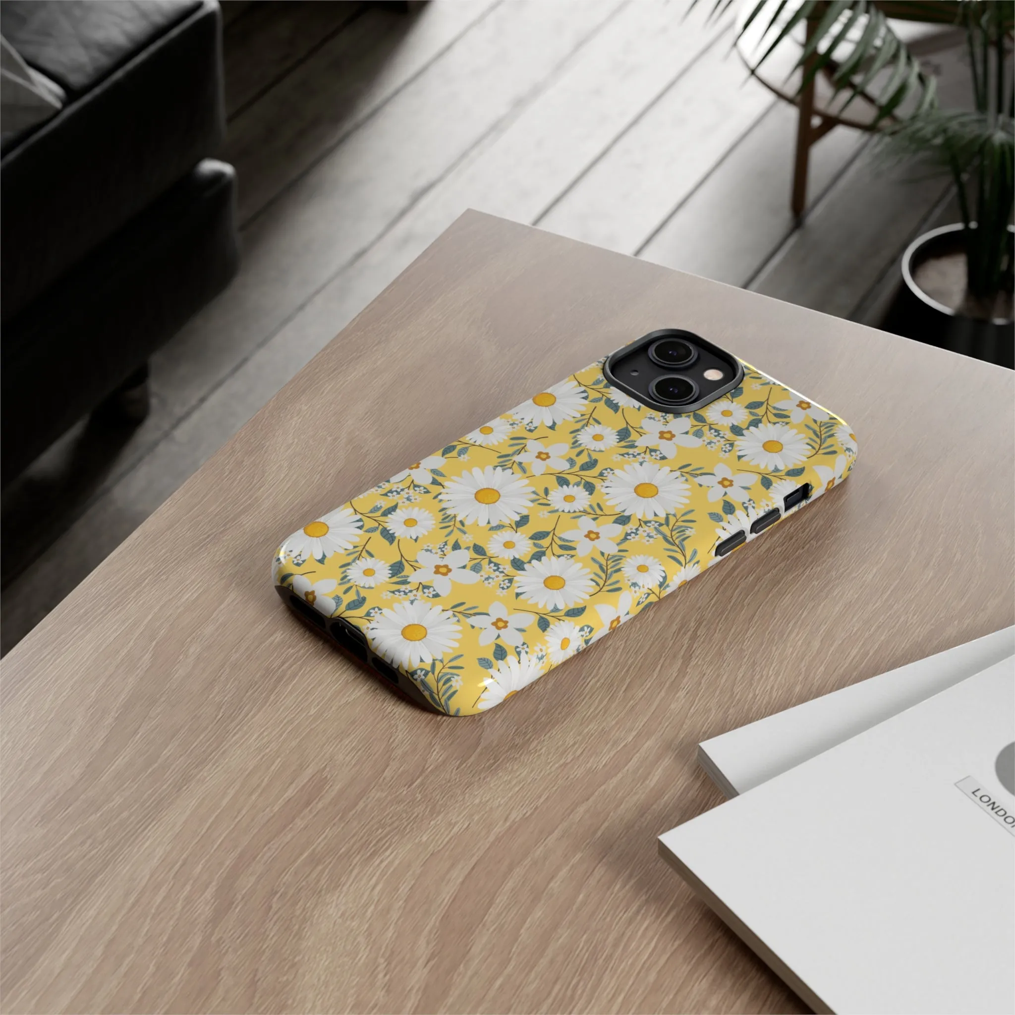 Daisy Iphone 14 13 12 Pro Case, Yellow Flowers Floral Cute Aesthetic Tough Cases 11 8 Plus X XR XS Max Pixel Galaxy S23 s22 Phone