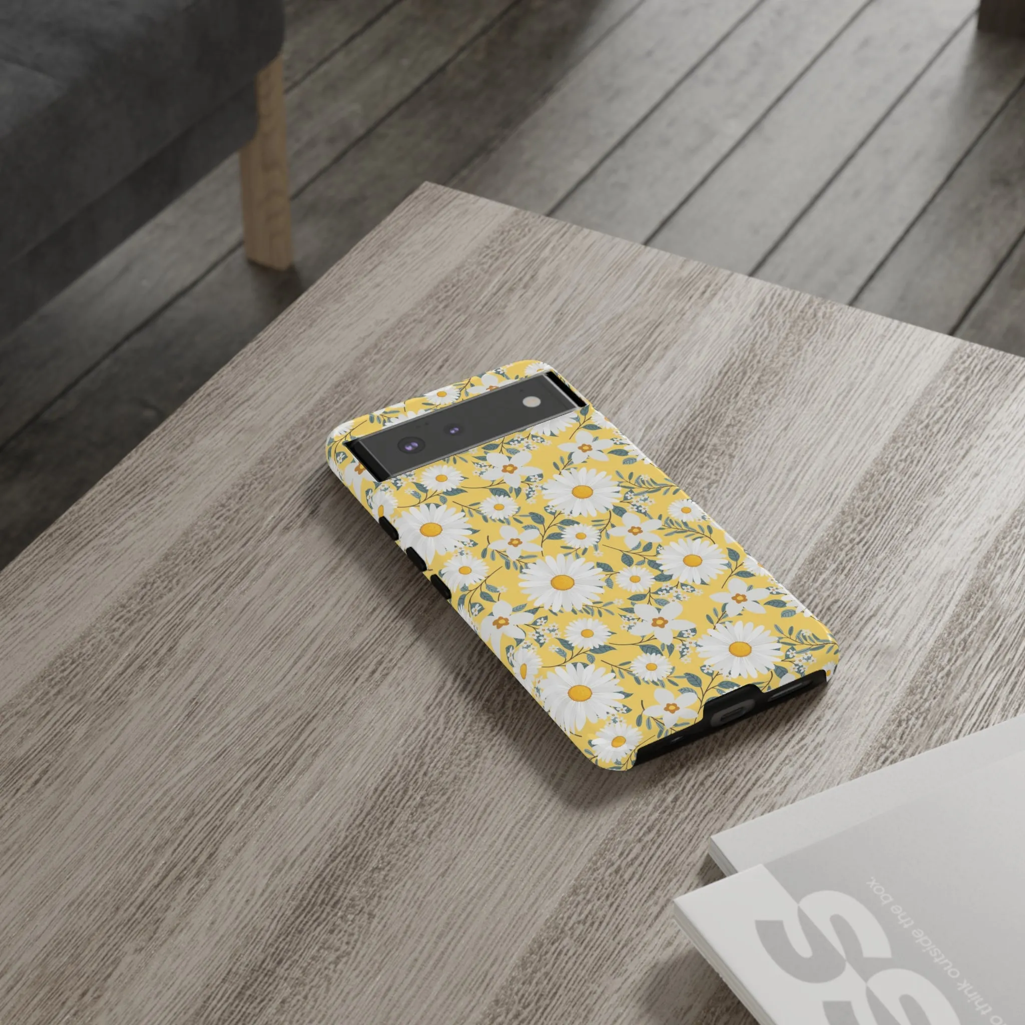 Daisy Iphone 14 13 12 Pro Case, Yellow Flowers Floral Cute Aesthetic Tough Cases 11 8 Plus X XR XS Max Pixel Galaxy S23 s22 Phone