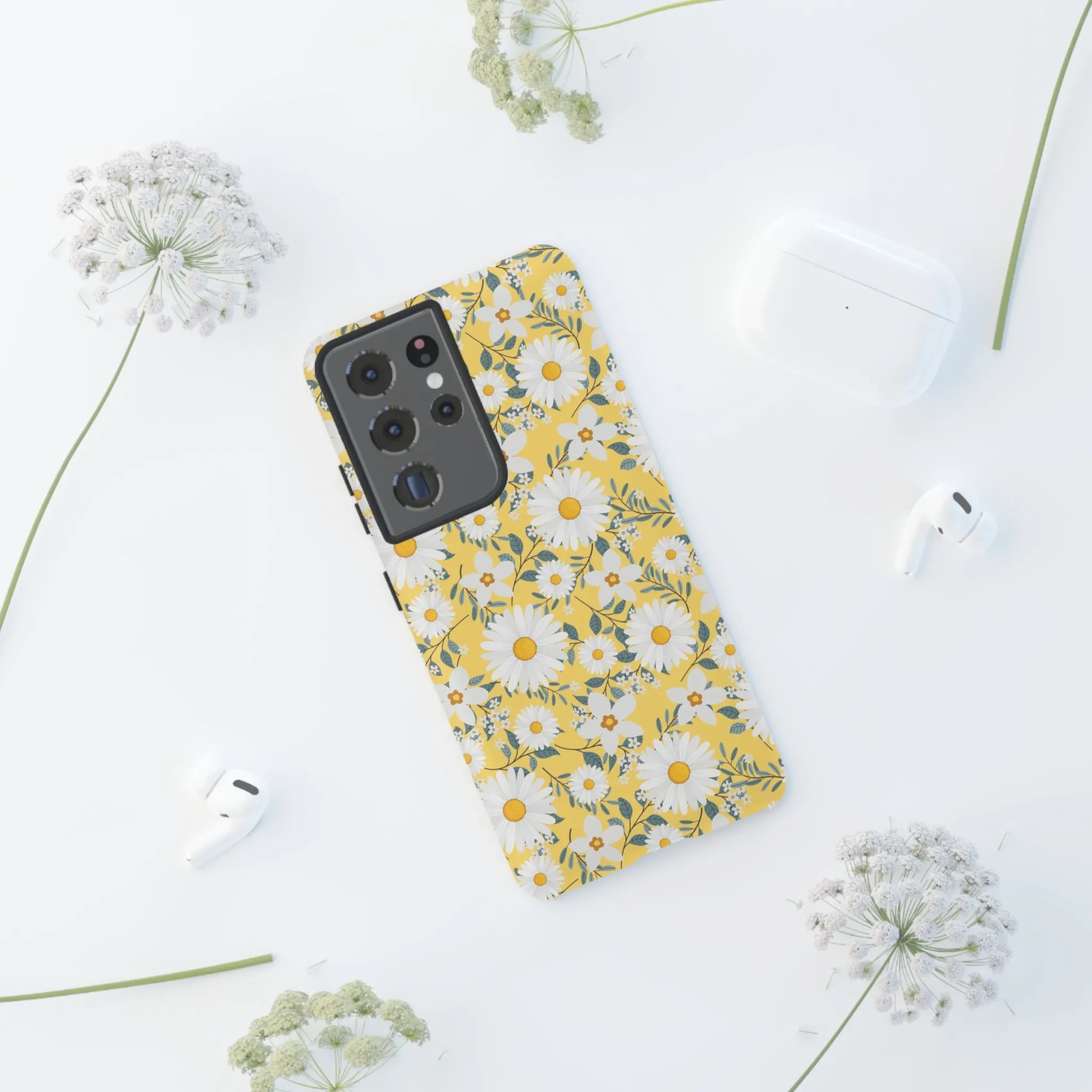 Daisy Iphone 14 13 12 Pro Case, Yellow Flowers Floral Cute Aesthetic Tough Cases 11 8 Plus X XR XS Max Pixel Galaxy S23 s22 Phone