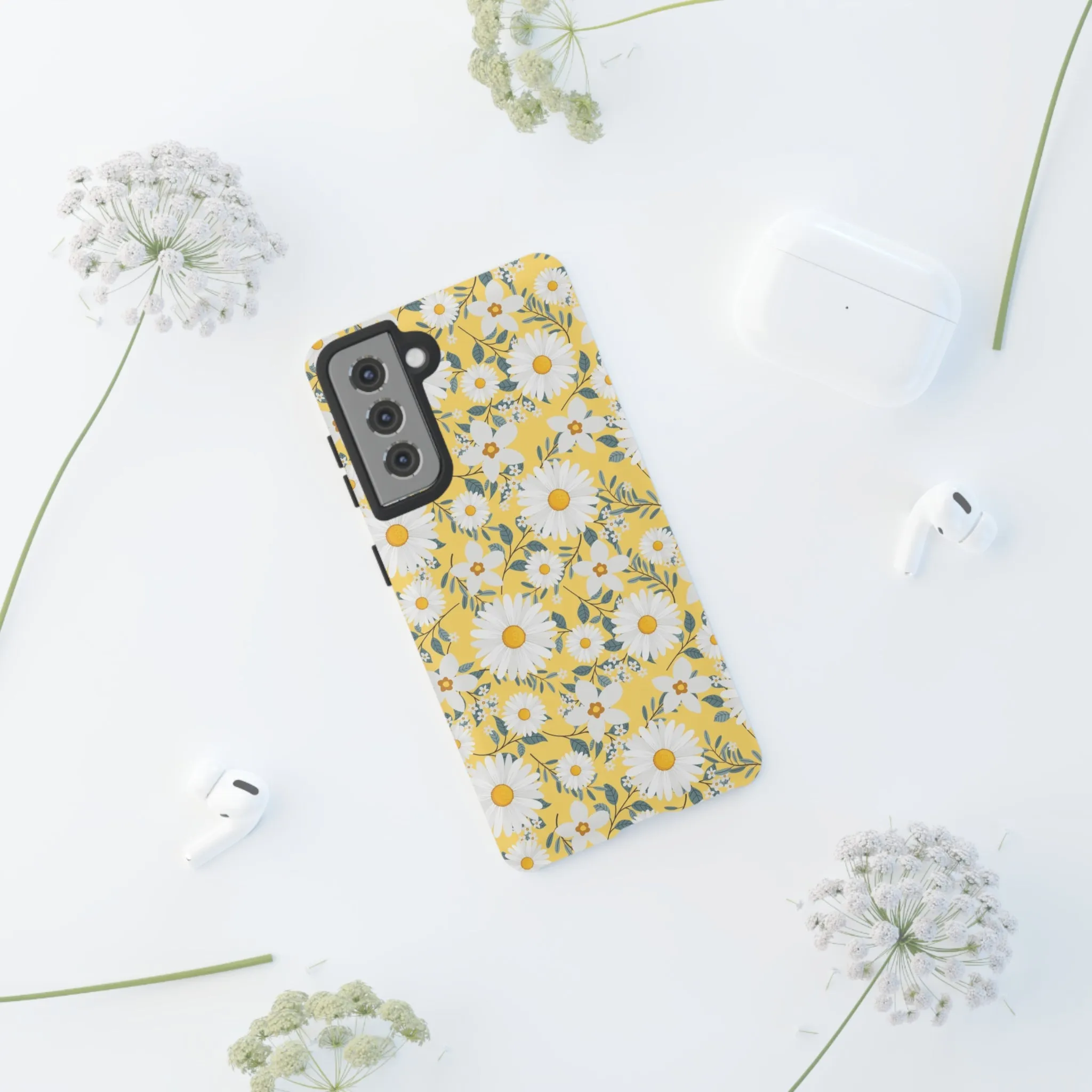 Daisy Iphone 14 13 12 Pro Case, Yellow Flowers Floral Cute Aesthetic Tough Cases 11 8 Plus X XR XS Max Pixel Galaxy S23 s22 Phone