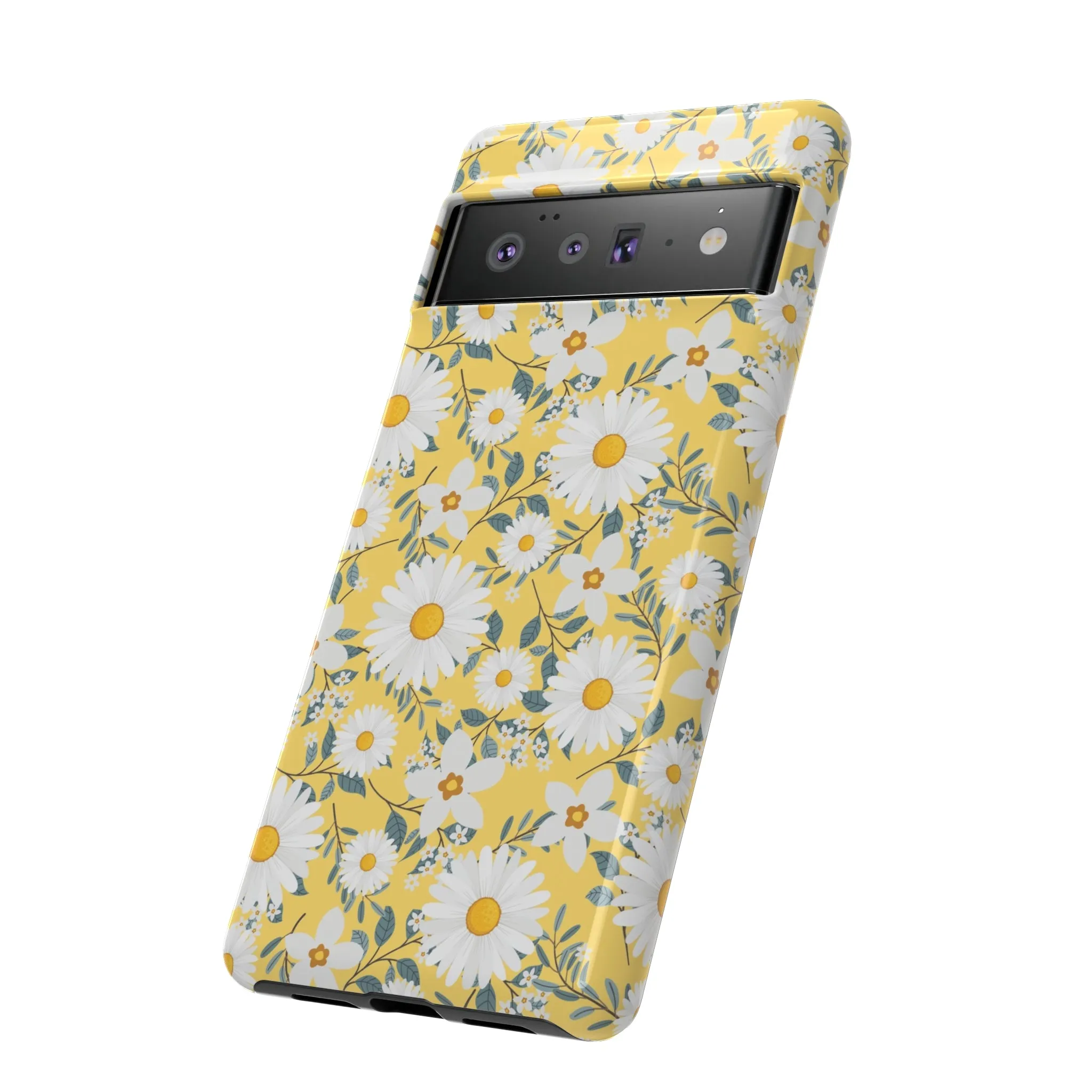 Daisy Iphone 14 13 12 Pro Case, Yellow Flowers Floral Cute Aesthetic Tough Cases 11 8 Plus X XR XS Max Pixel Galaxy S23 s22 Phone