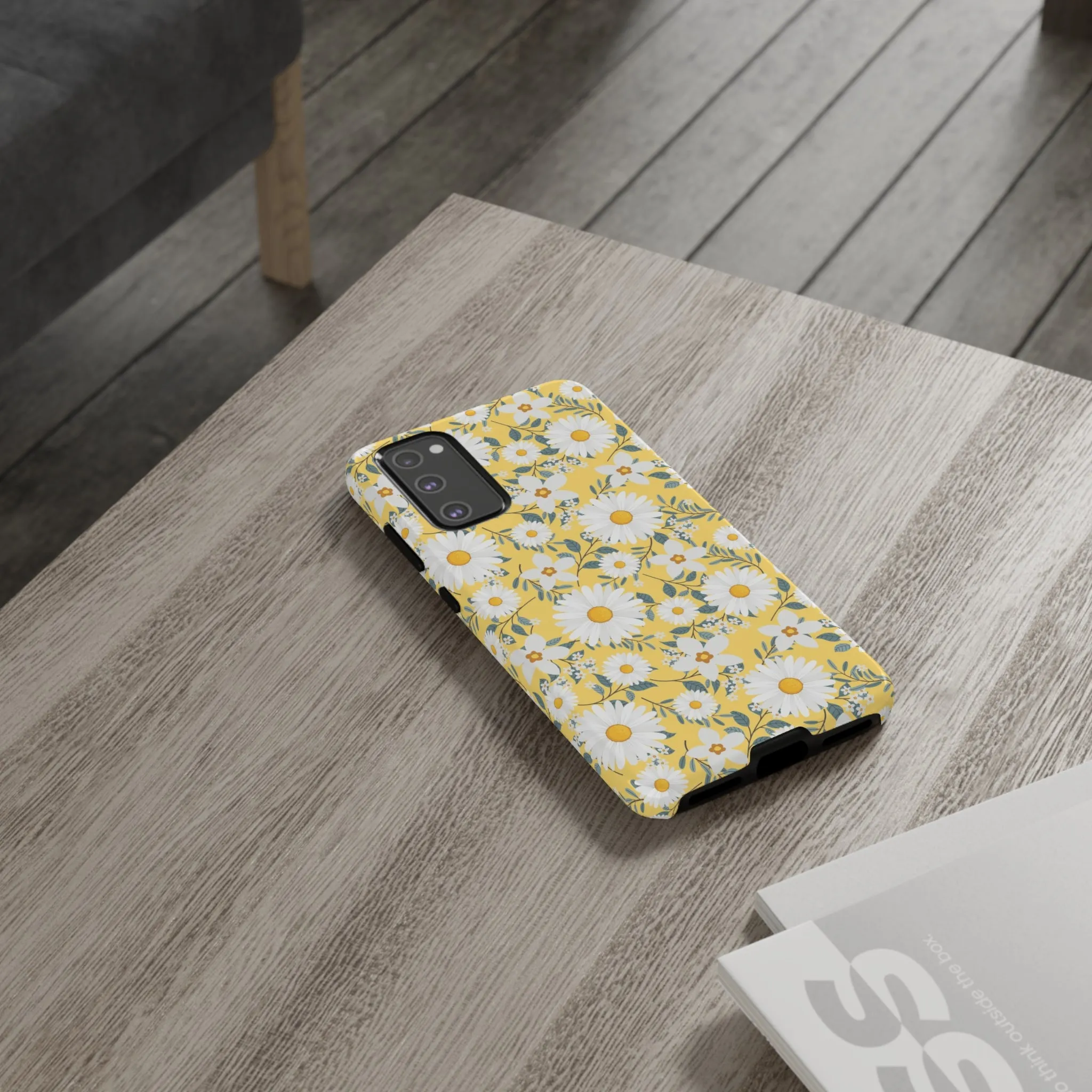 Daisy Iphone 14 13 12 Pro Case, Yellow Flowers Floral Cute Aesthetic Tough Cases 11 8 Plus X XR XS Max Pixel Galaxy S23 s22 Phone