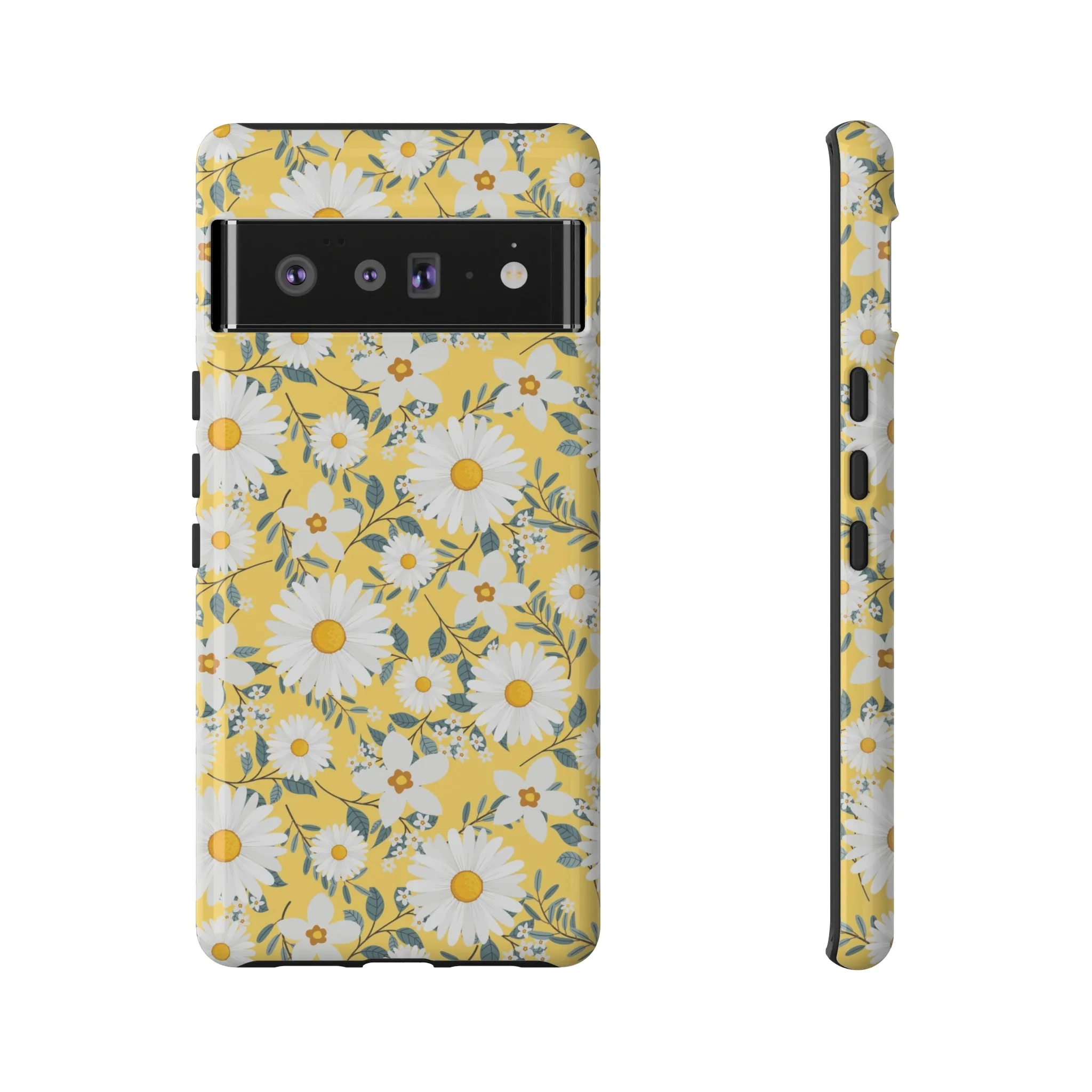 Daisy Iphone 14 13 12 Pro Case, Yellow Flowers Floral Cute Aesthetic Tough Cases 11 8 Plus X XR XS Max Pixel Galaxy S23 s22 Phone