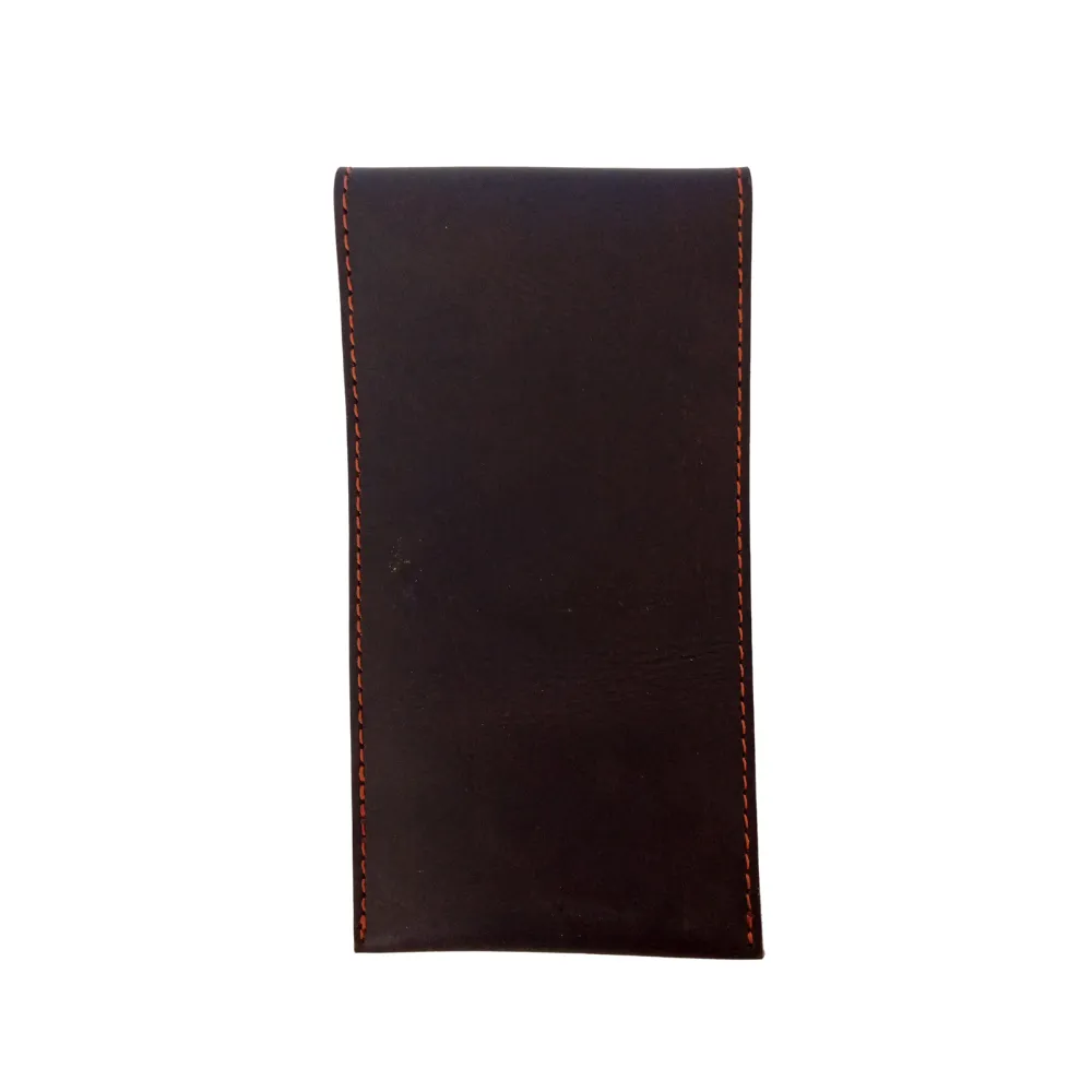 Dark Brown Leather Glasses Cover - Optical Pouch