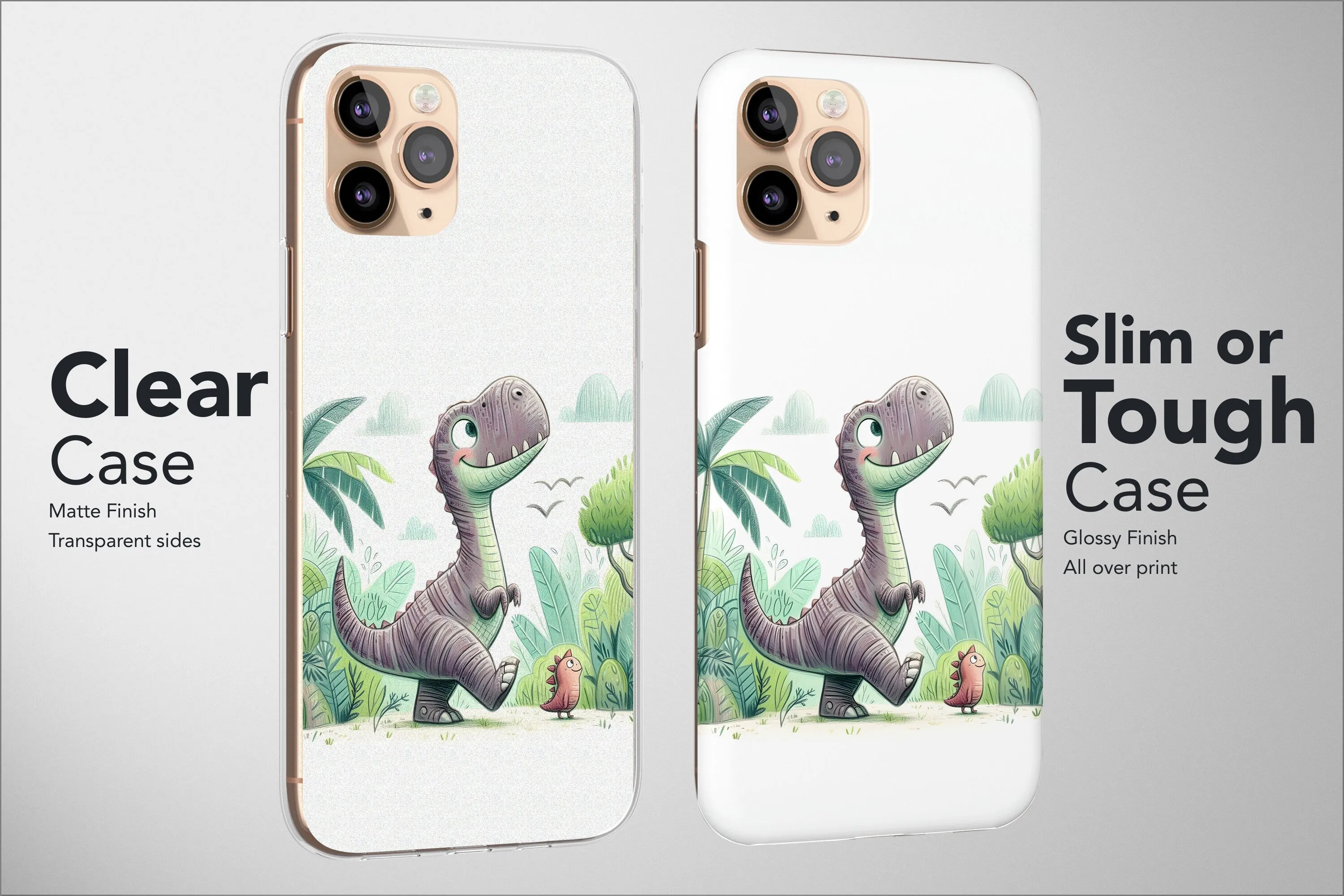 Dinosaur Phone Case Dino T-Rex Animal Landscape Art Cartoon Cover