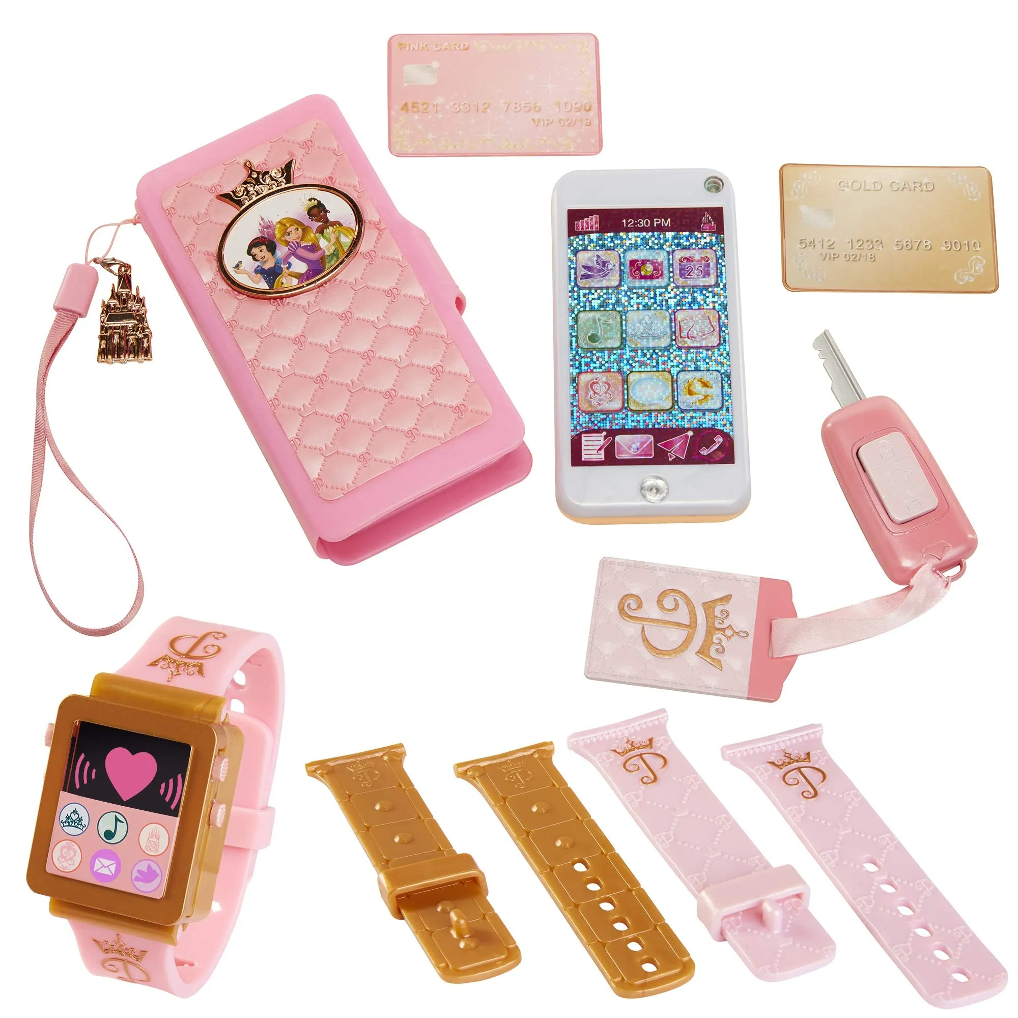 Disney Princess Style Collection Role Play Set with Toy Smartphone and Watch for Girls