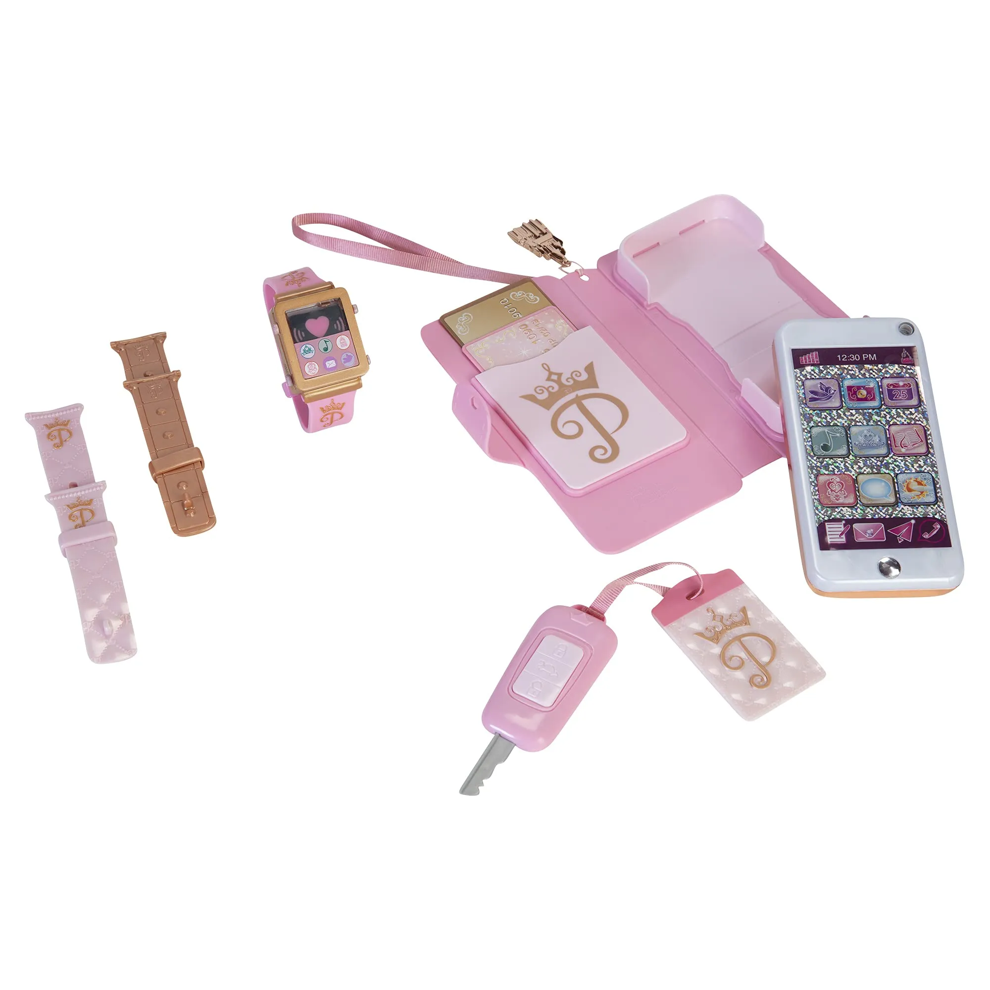 Disney Princess Style Collection Role Play Set with Toy Smartphone and Watch for Girls