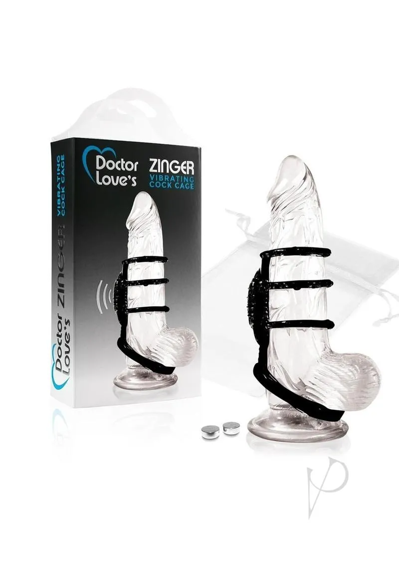 Doctor Loves Zinger Vibrating Cage Black