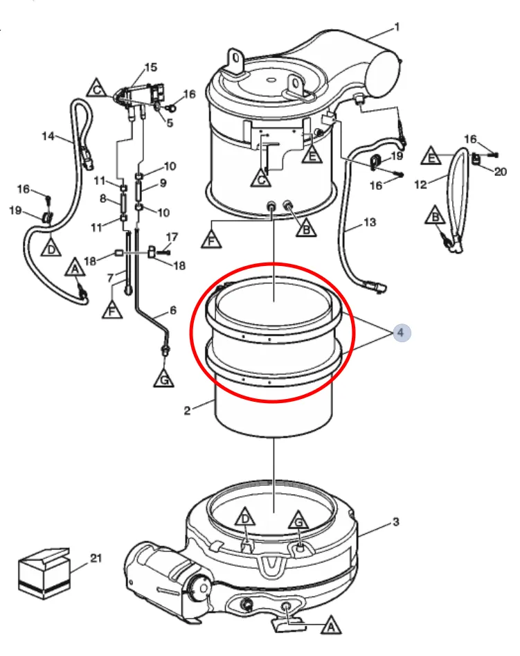 DPF / DOC Clamp and Gasket Kit | Diesel Particulate Filter / Diesel Oxidation Catalyst | Volvo / Mack | Volvo 85124753 | FleetRun FR-AFTR434