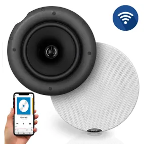 Dual 6.5’’ Bluetooth Ceiling / Wall Speaker Kit, (2) Flush Mount 2-Way Speakers, 300 Watt