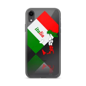 Elegant Italia - Italy Flag And Map Clear iPhone Case