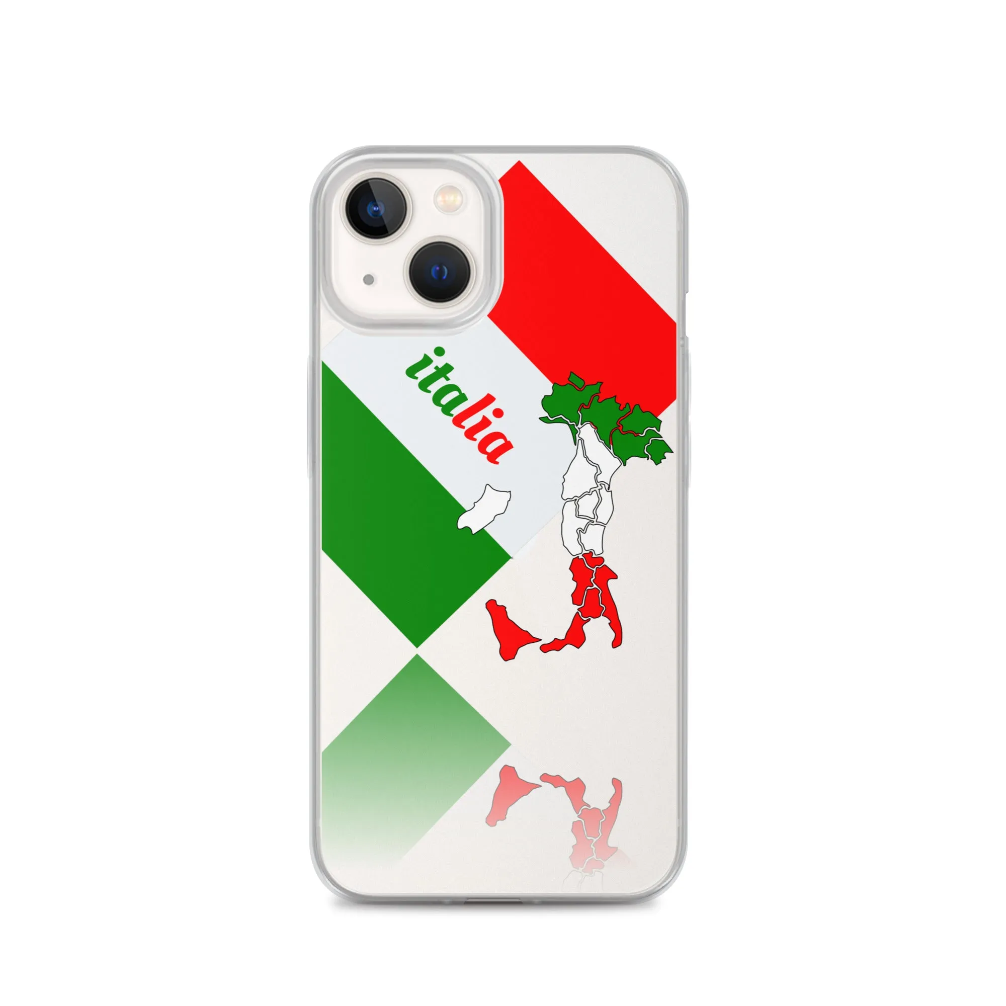 Elegant Italia - Italy Flag And Map Clear iPhone Case