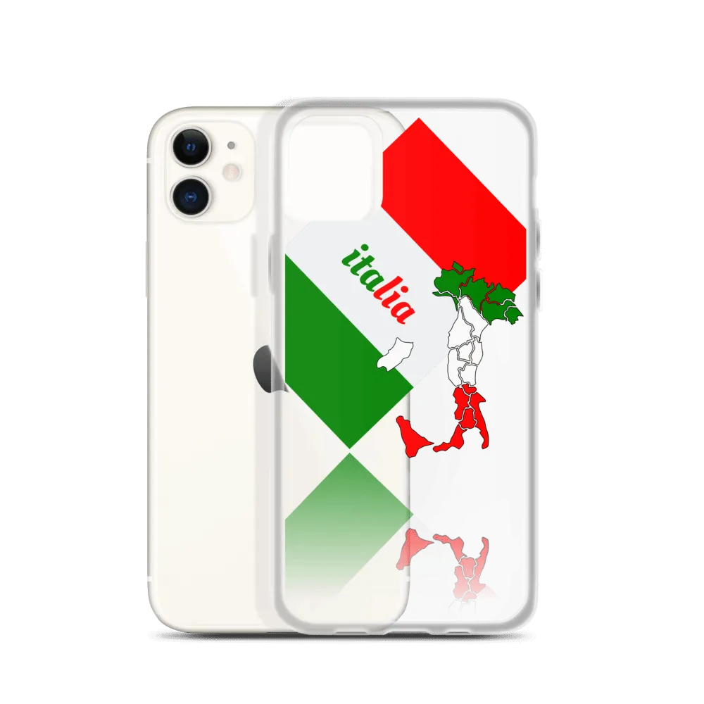 Elegant Italia - Italy Flag And Map Clear iPhone Case