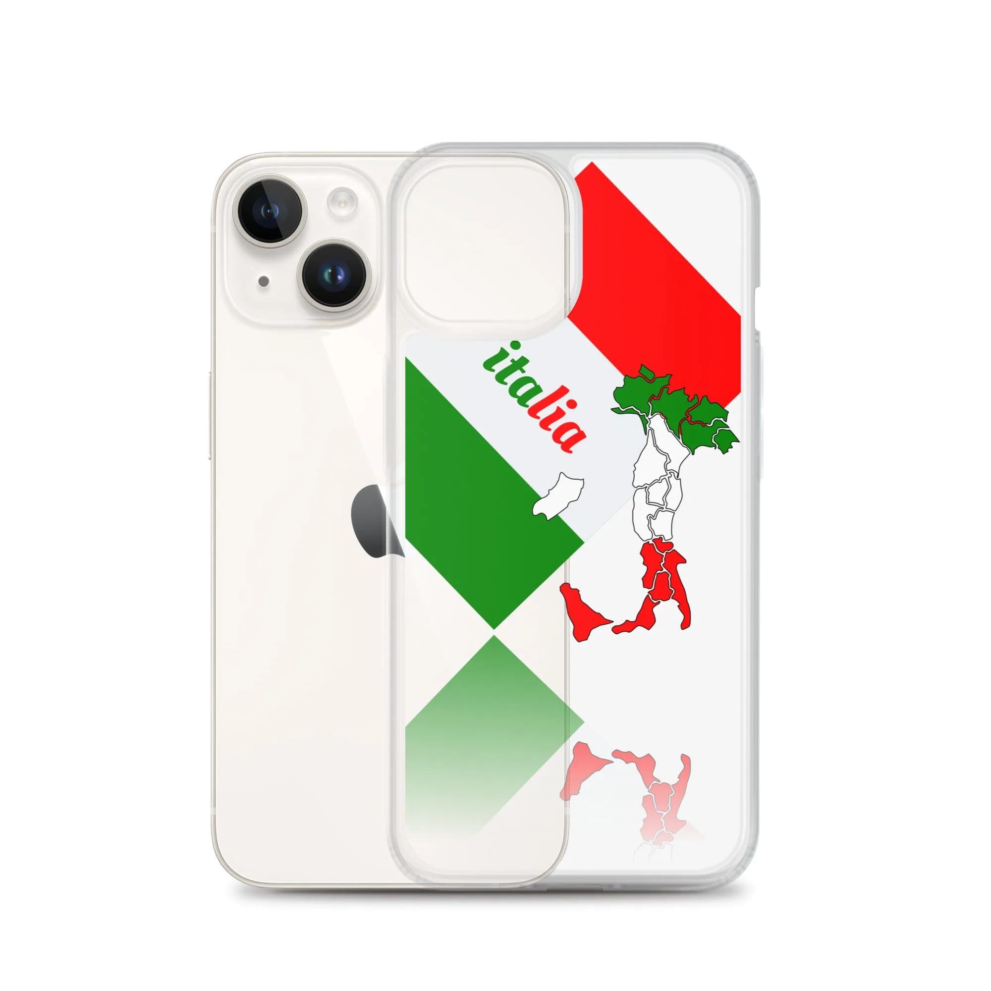 Elegant Italia - Italy Flag And Map Clear iPhone Case