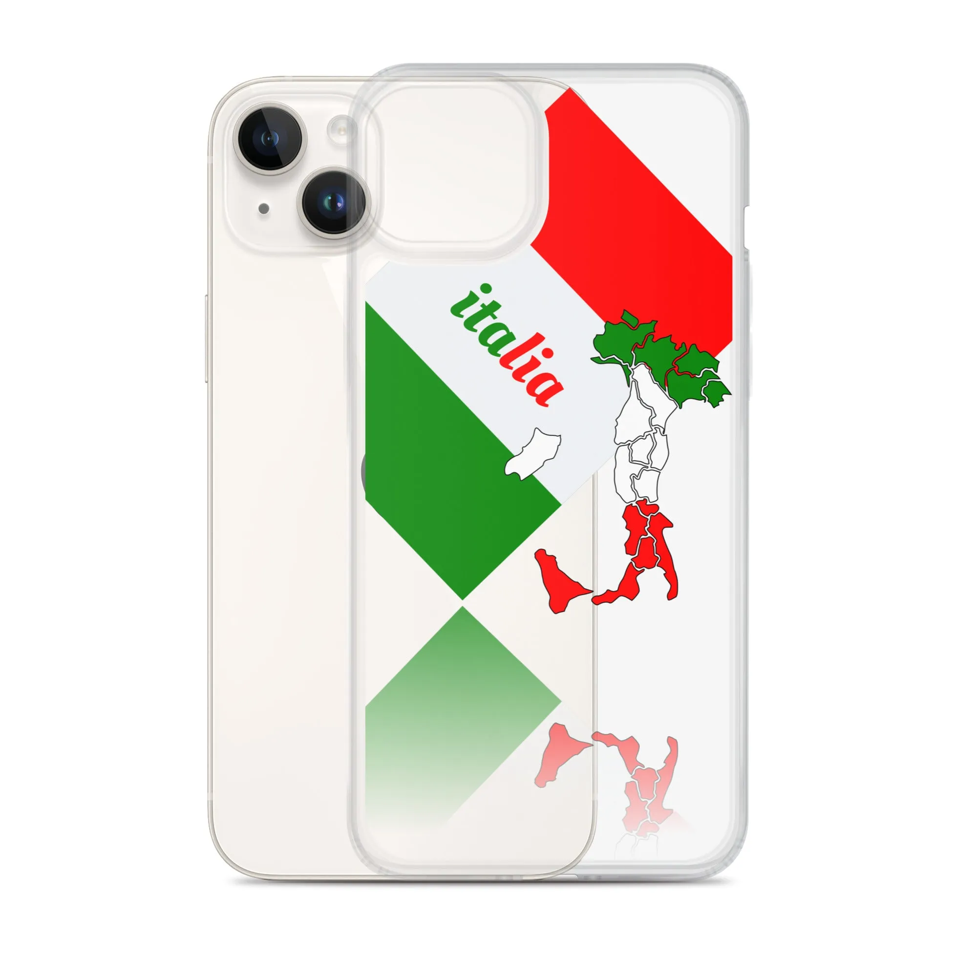 Elegant Italia - Italy Flag And Map Clear iPhone Case