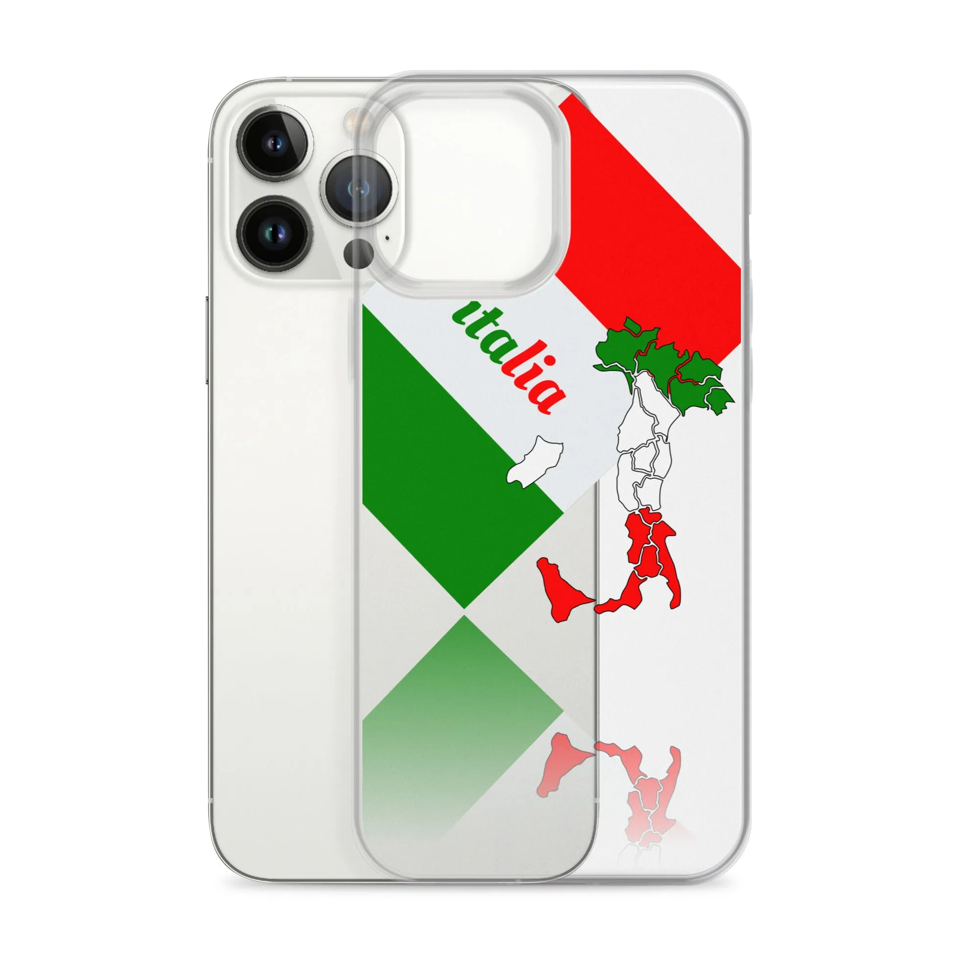 Elegant Italia - Italy Flag And Map Clear iPhone Case