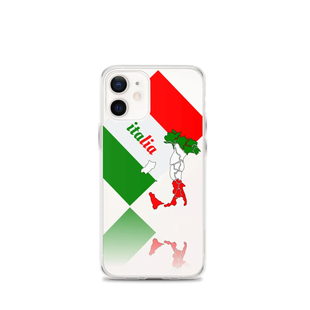 Elegant Italia - Italy Flag And Map Clear iPhone Case