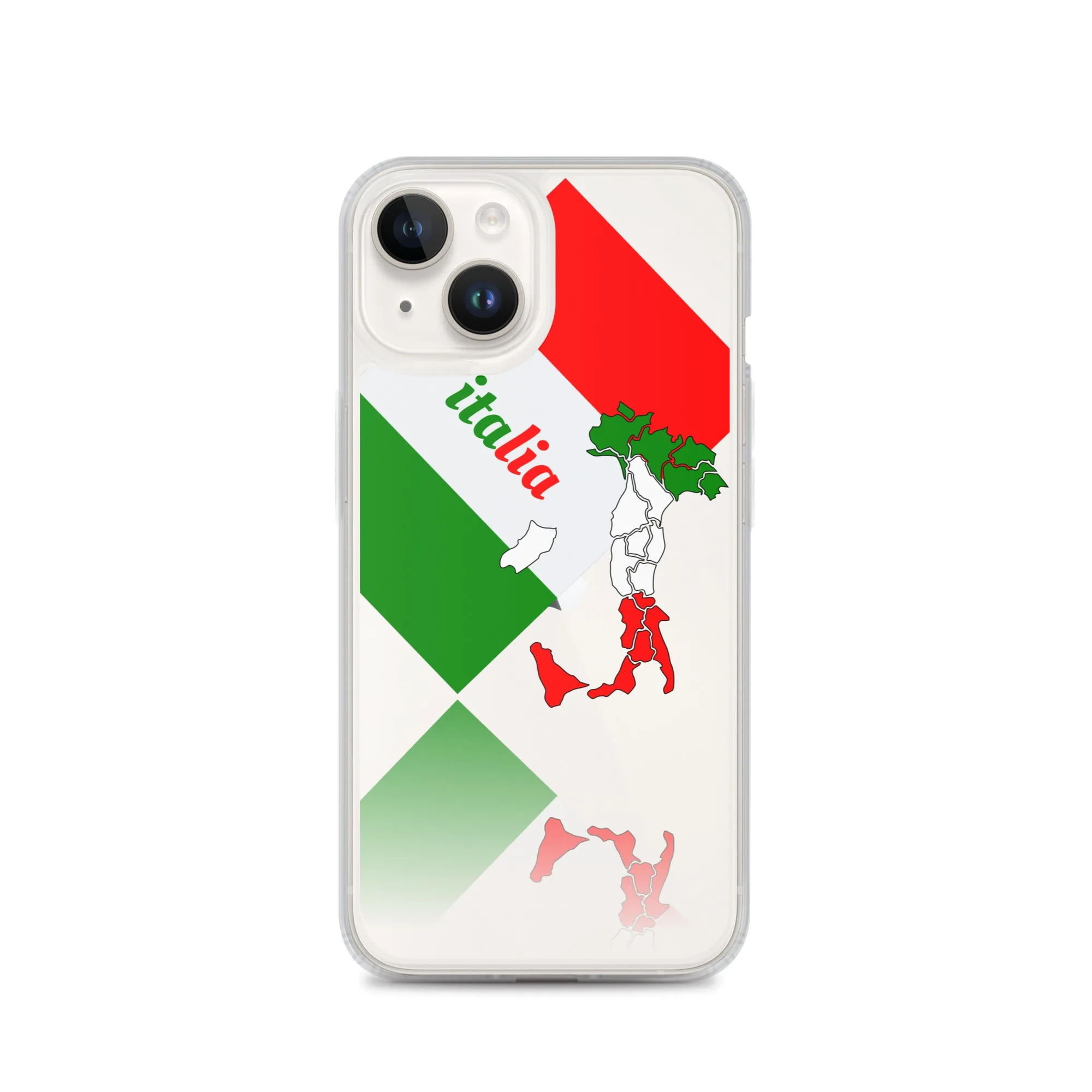 Elegant Italia - Italy Flag And Map Clear iPhone Case