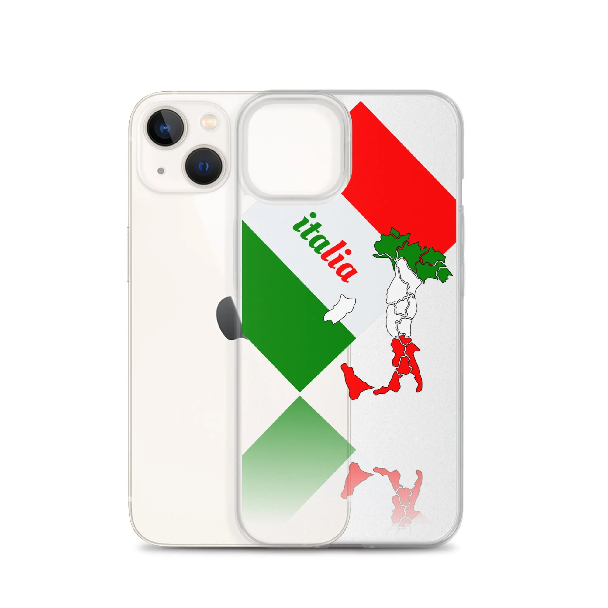 Elegant Italia - Italy Flag And Map Clear iPhone Case