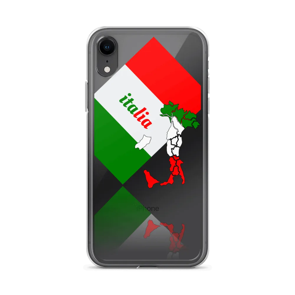 Elegant Italia - Italy Flag And Map Clear iPhone Case