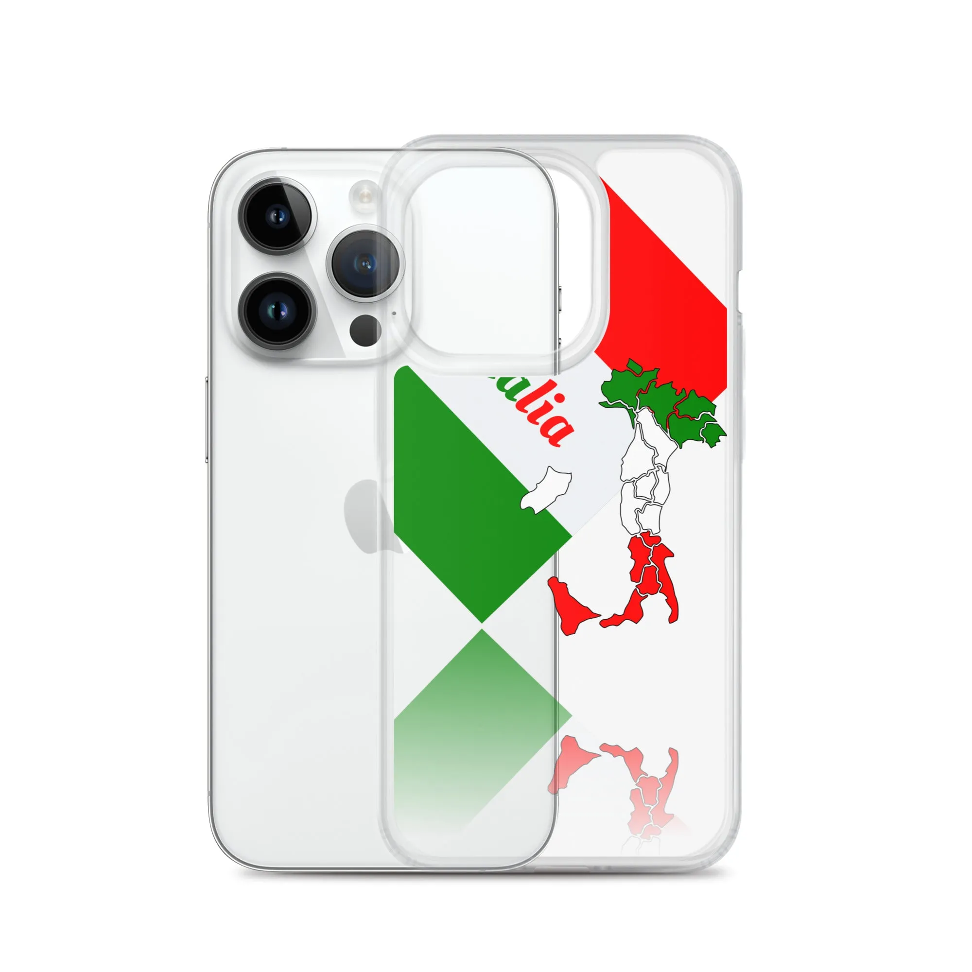 Elegant Italia - Italy Flag And Map Clear iPhone Case