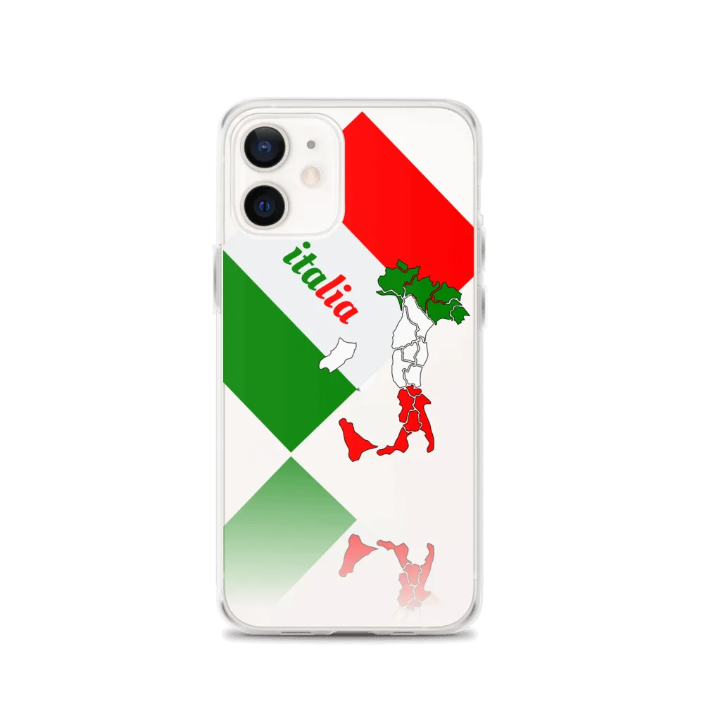 Elegant Italia - Italy Flag And Map Clear iPhone Case