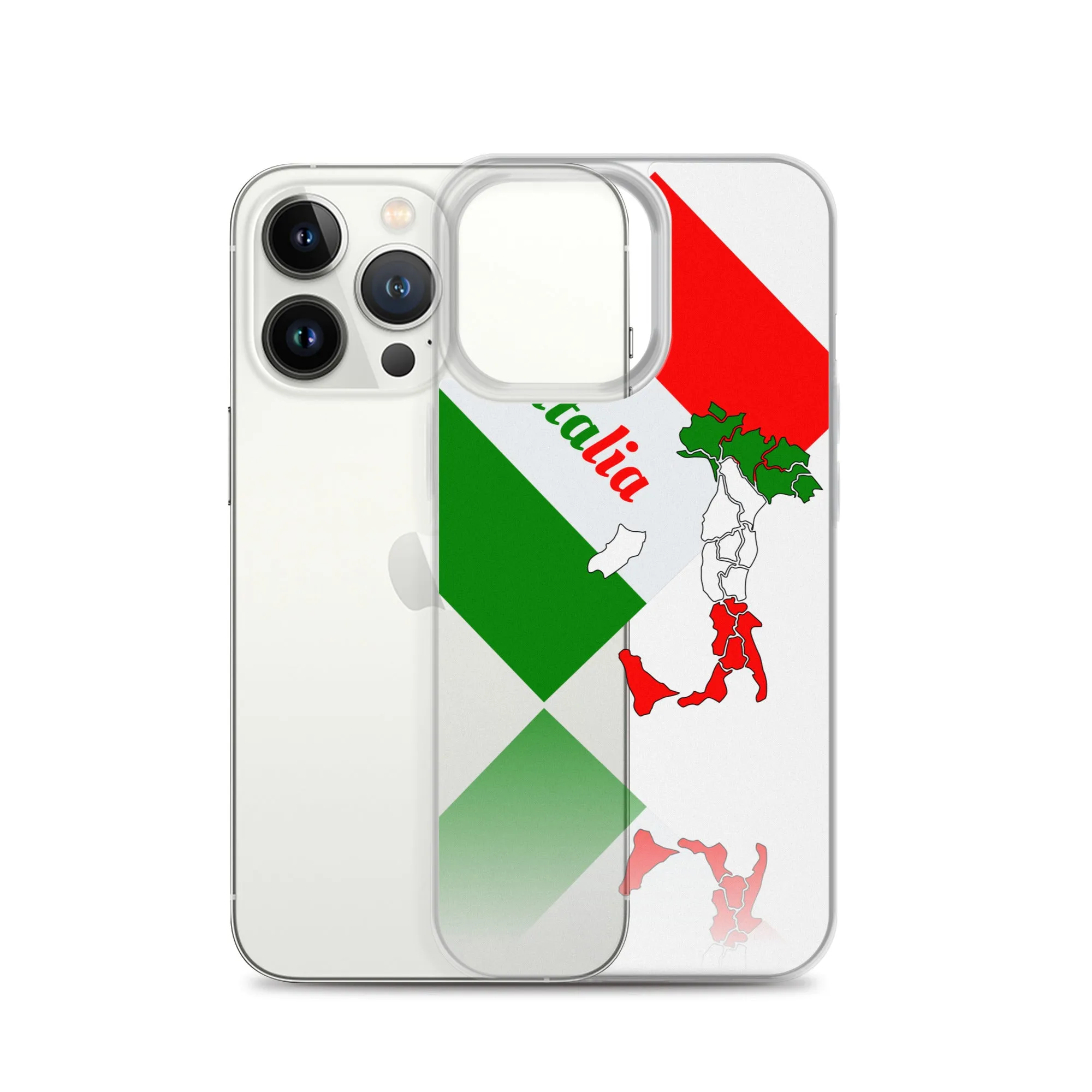 Elegant Italia - Italy Flag And Map Clear iPhone Case