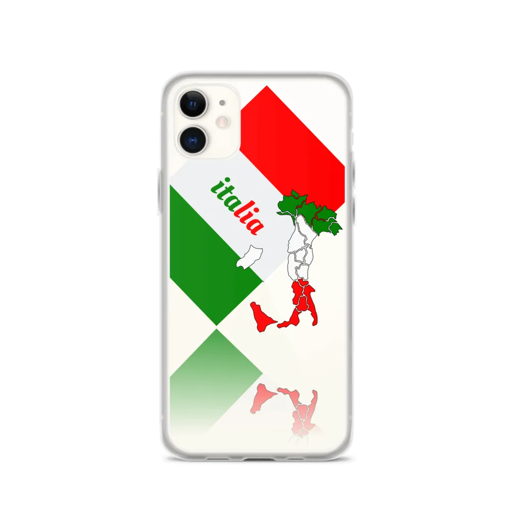 Elegant Italia - Italy Flag And Map Clear iPhone Case