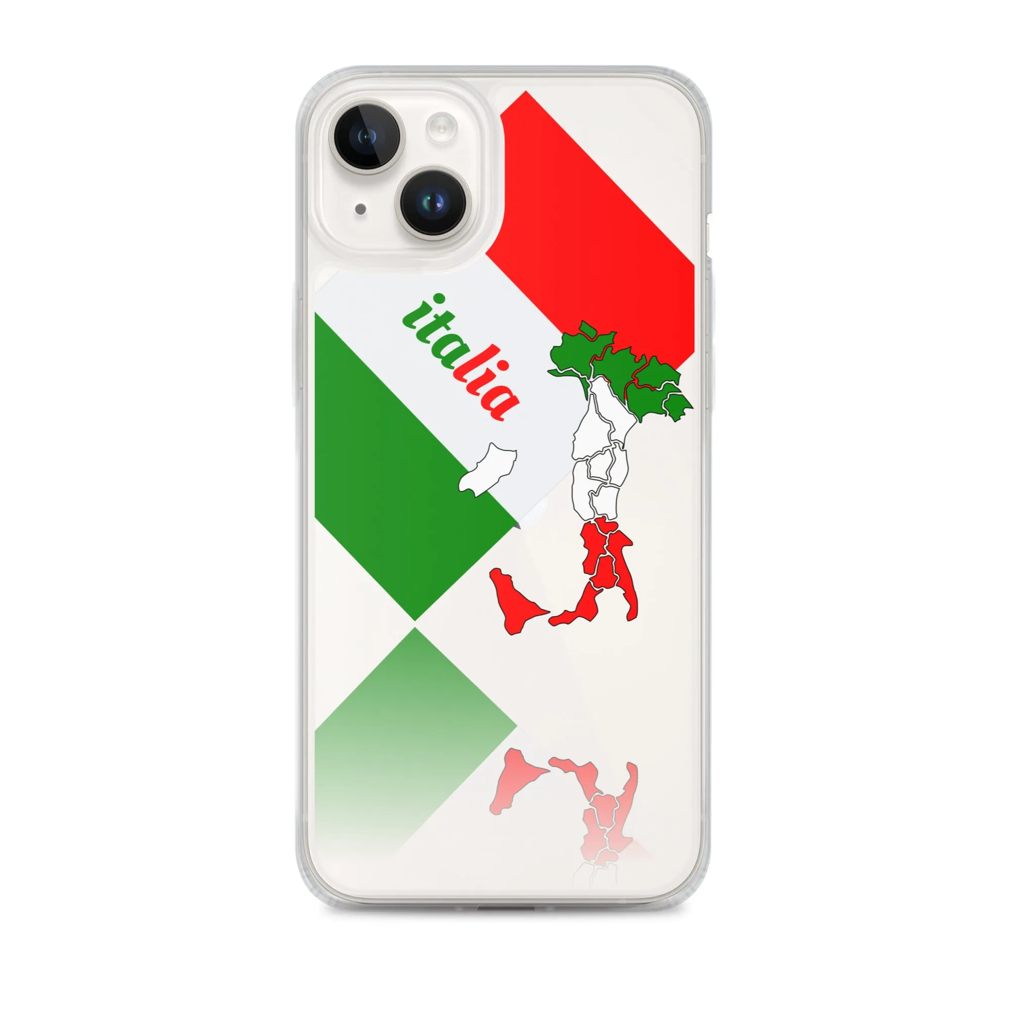 Elegant Italia - Italy Flag And Map Clear iPhone Case