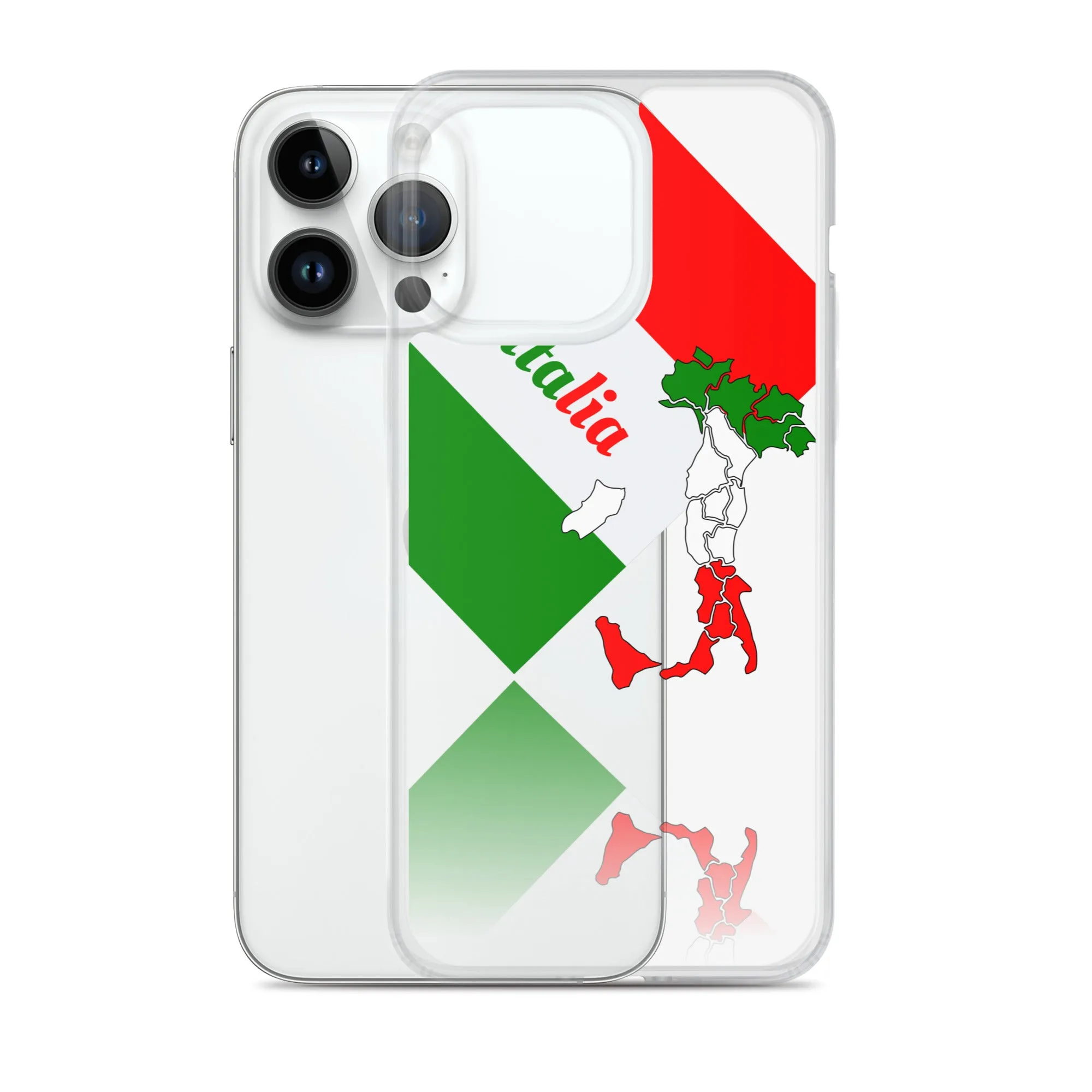 Elegant Italia - Italy Flag And Map Clear iPhone Case